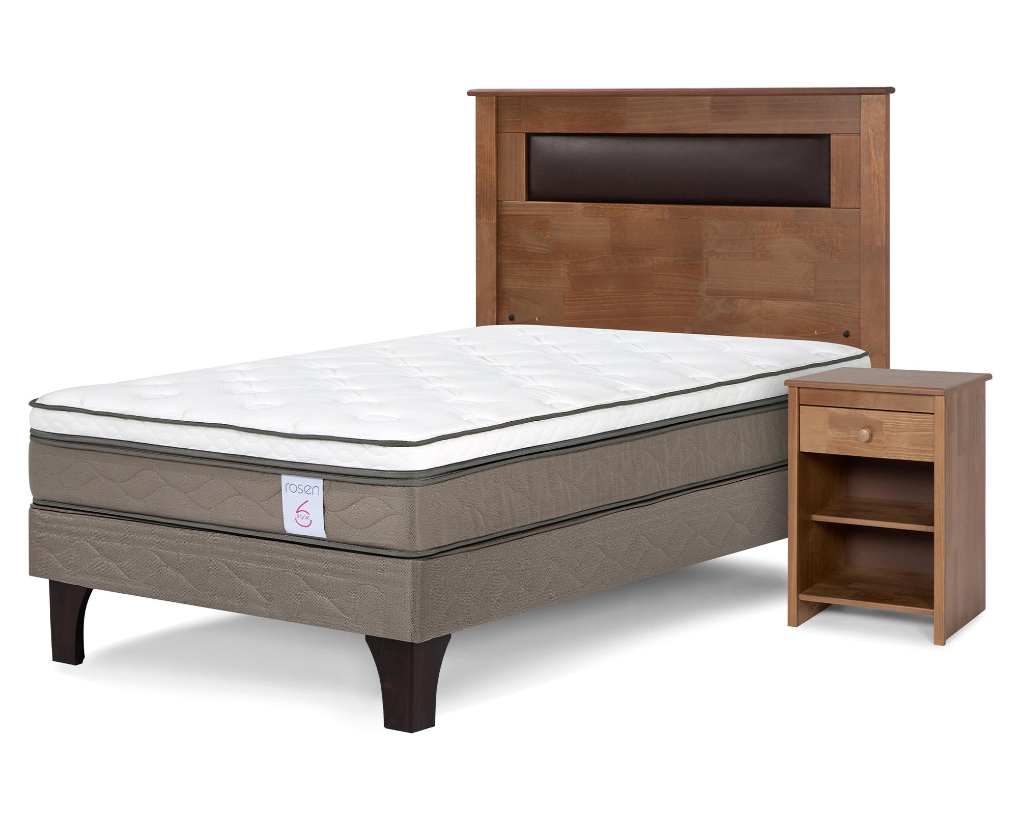 Cama europea 1.5 plazas New Style 6 + set Ferrara Rosen-1