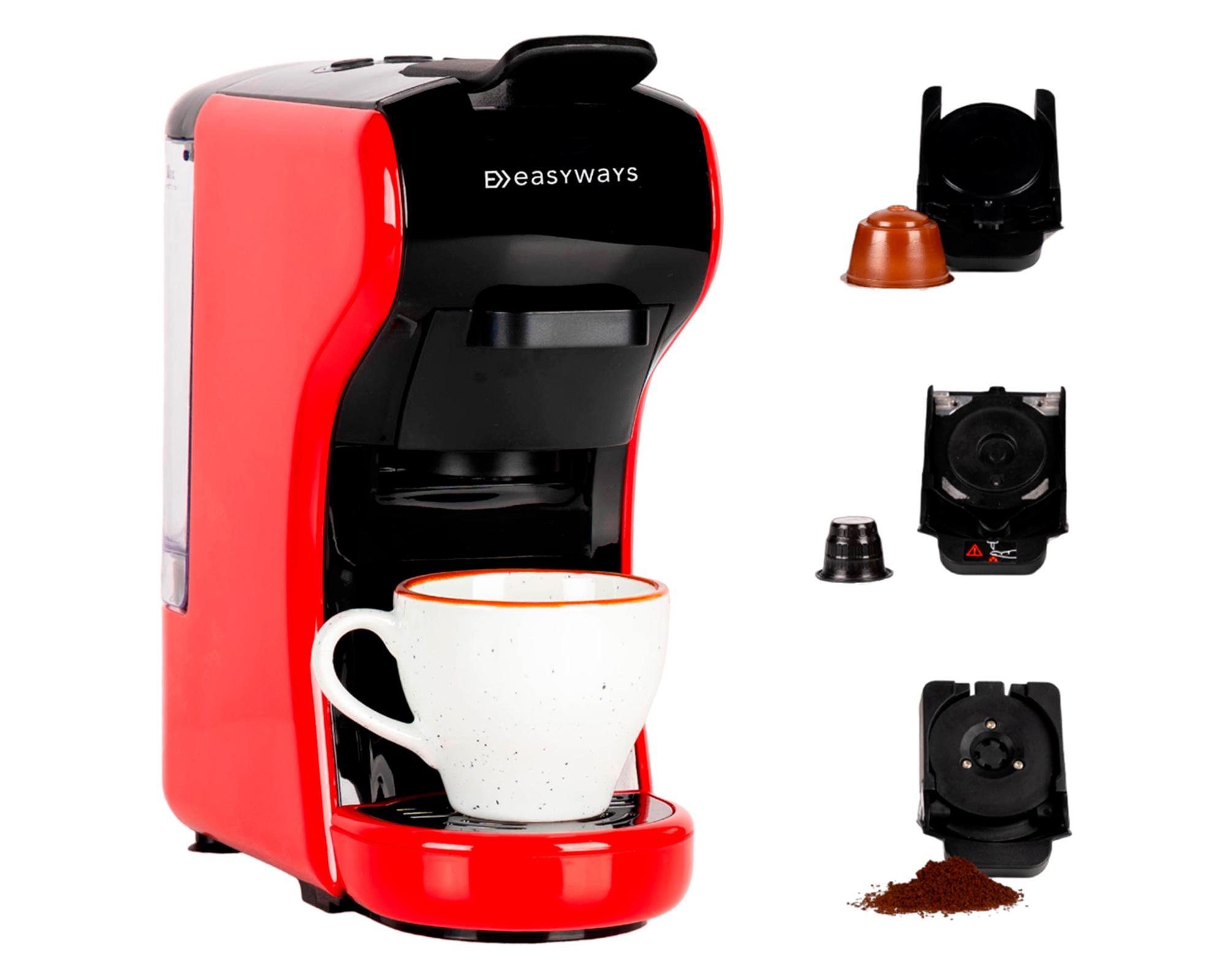 Cafetera Expresso Milano Coffee 3 en 1 rojo EasyWays.-0