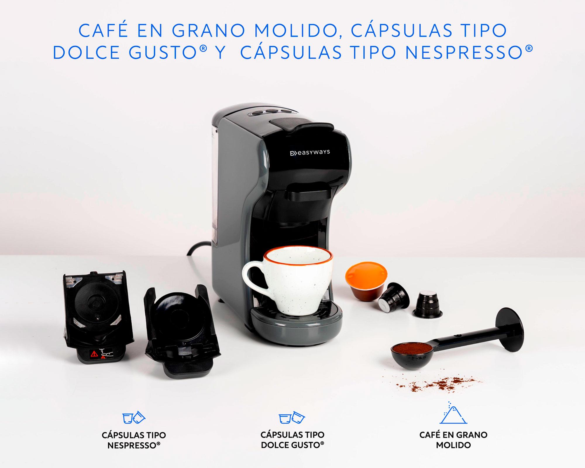 Cafetera Expresso Milano Coffee 3 en 1 gris EasyWays.-4