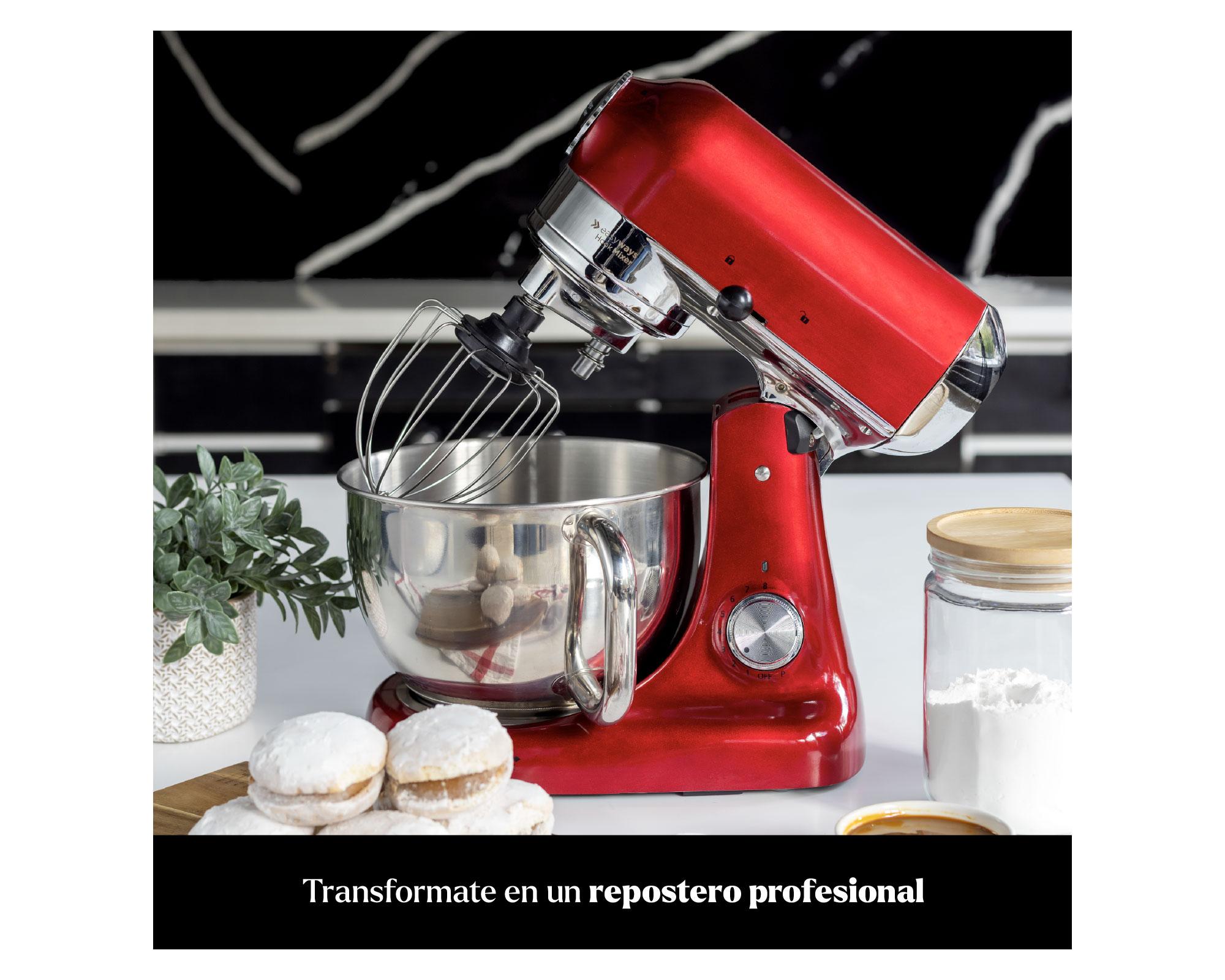 Batidora pedestal Hook Mixer 4.7 lt rojo-9