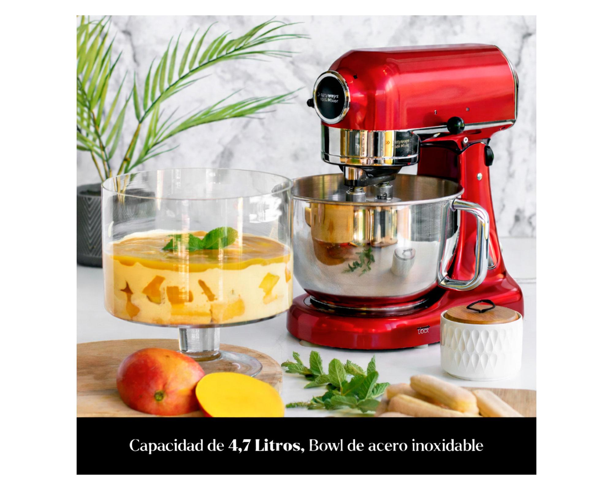 Batidora pedestal Hook Mixer 4.7 lt rojo-5