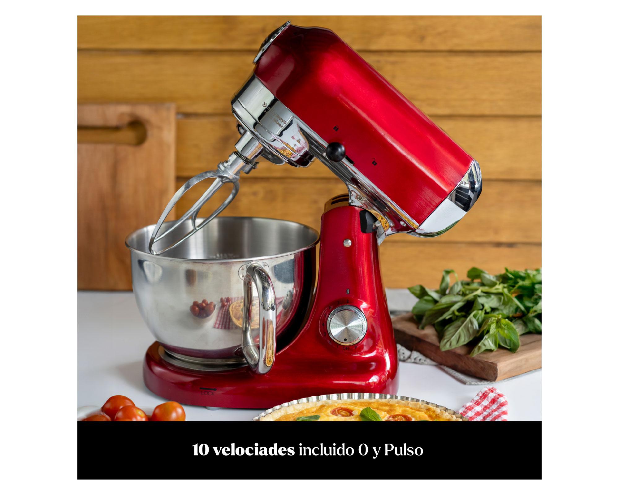 Batidora pedestal Hook Mixer 4.7 lt rojo-8