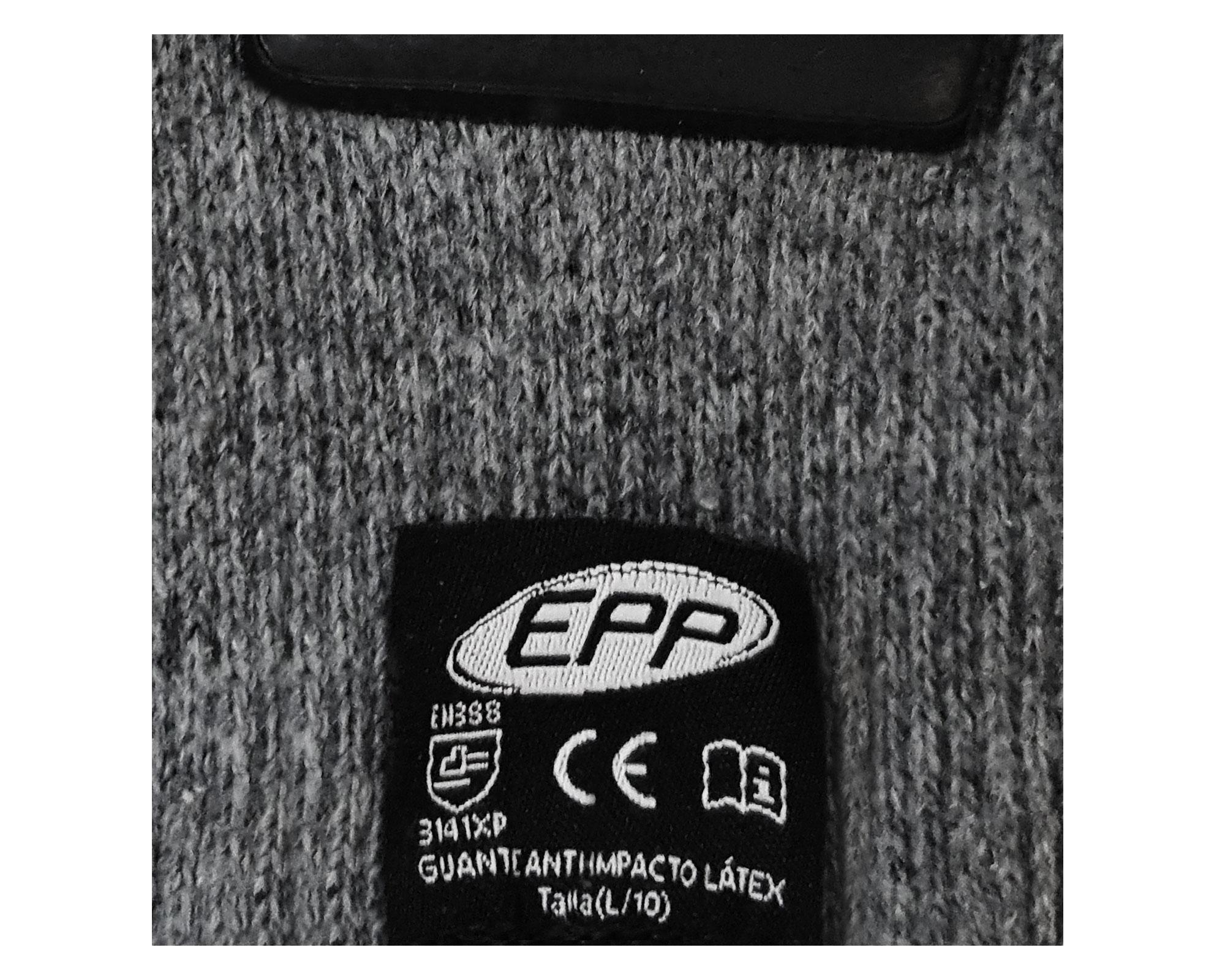 Guante Anti Impacto látex gris/negro EPP-2