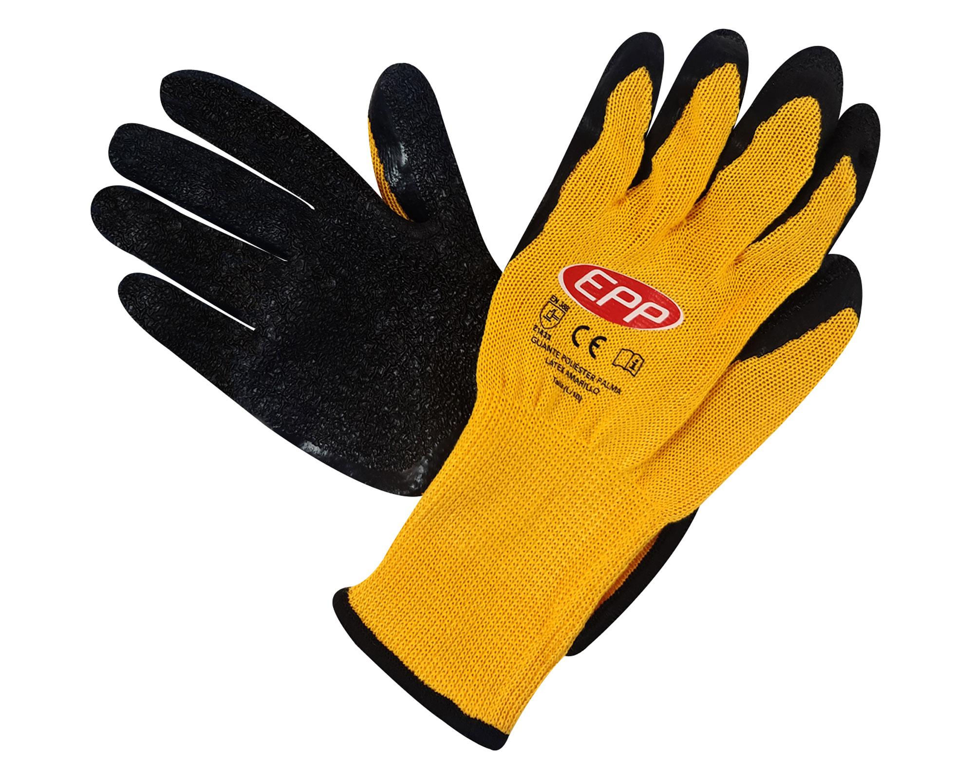 Guante palma látex amarillo/negro EPP-1