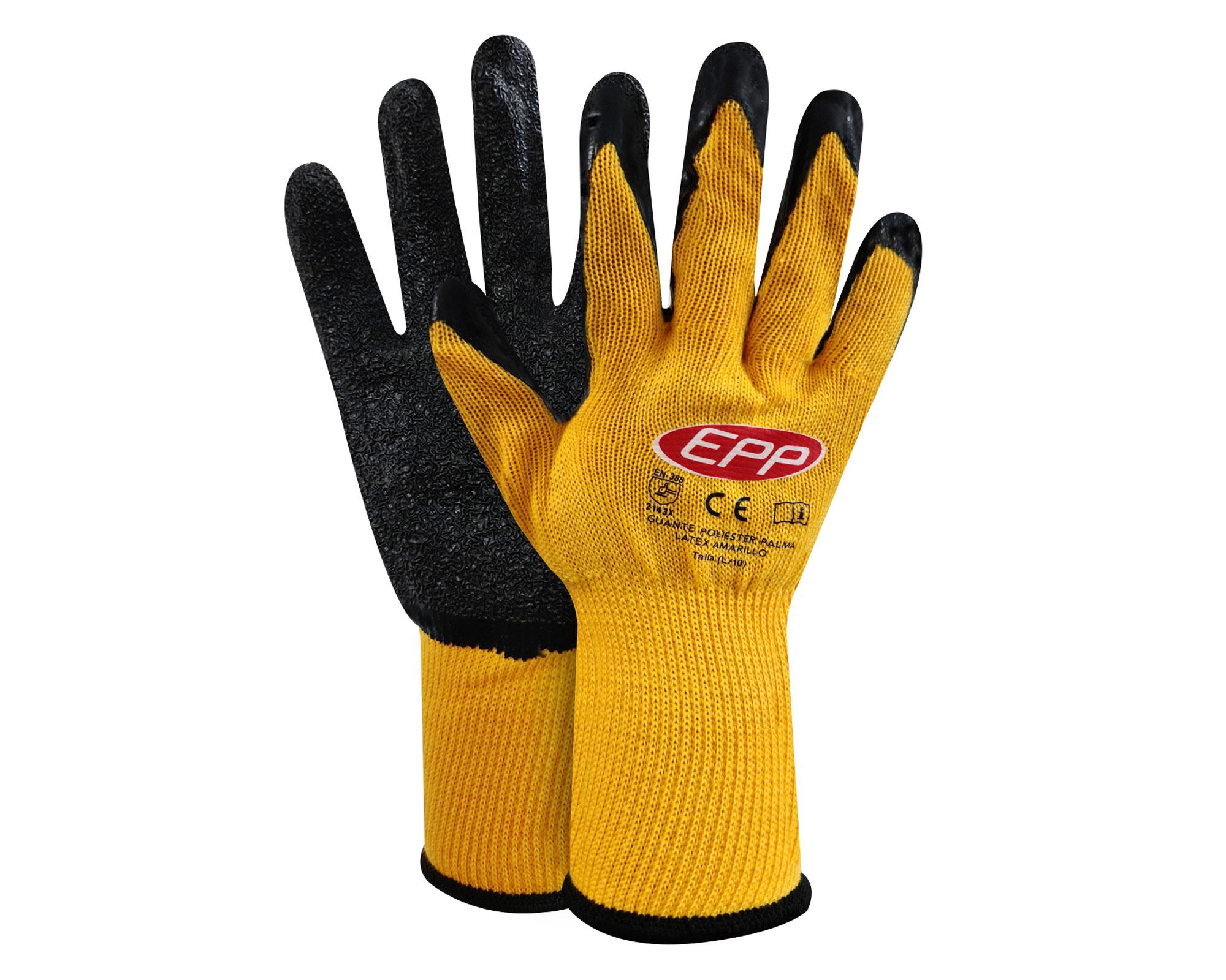 Guante palma látex amarillo/negro EPP-0