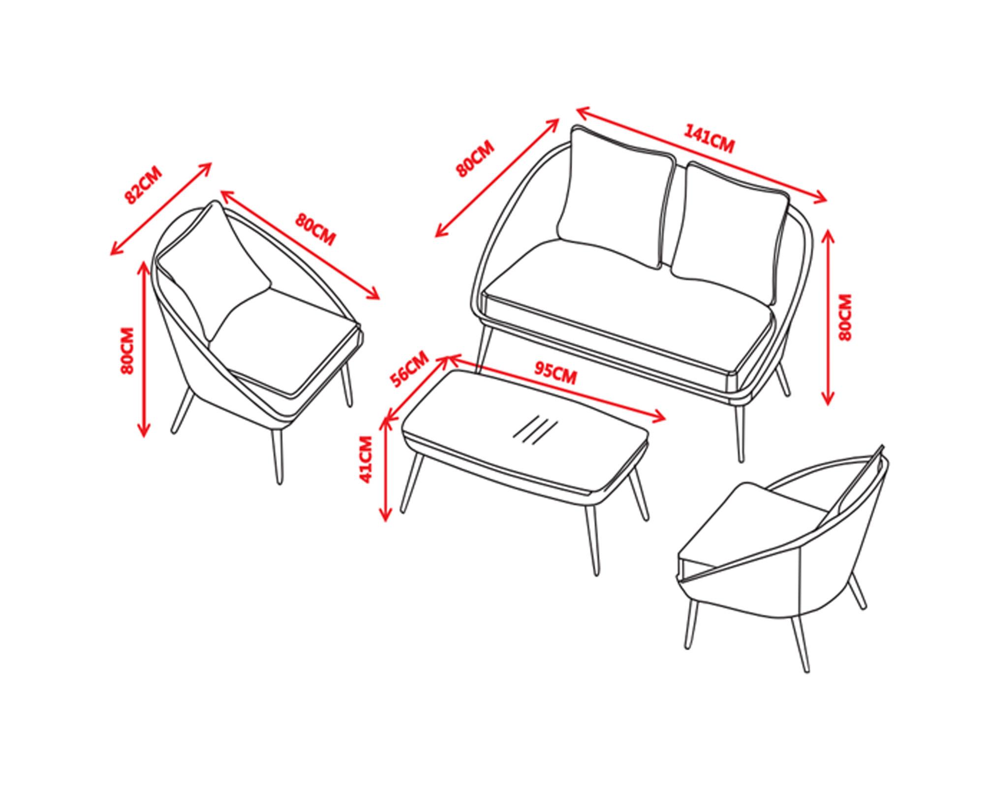 Set terraza 4 personas Noa Outzen-4