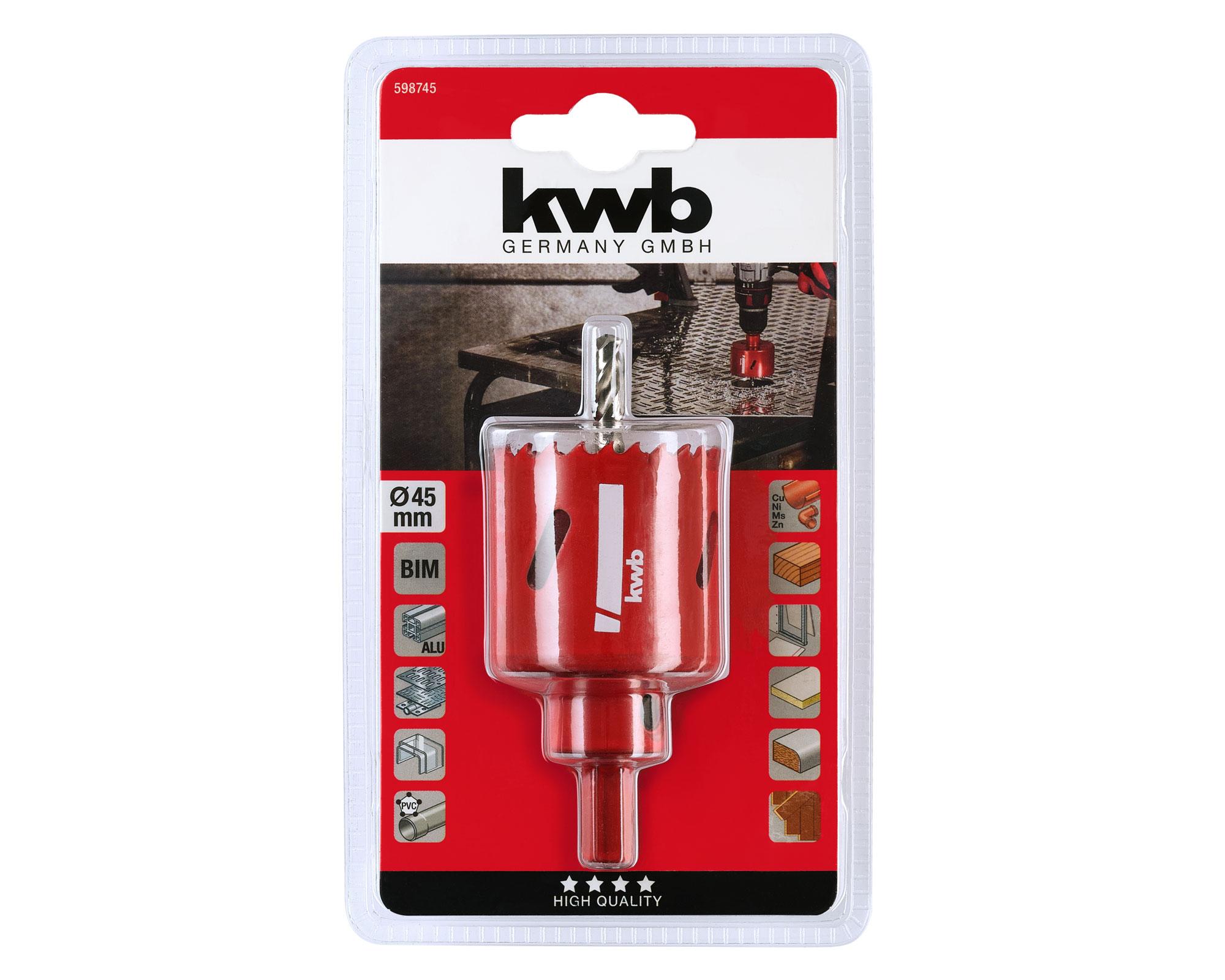 Sierra copa bimetálica 45 mm KWB-1