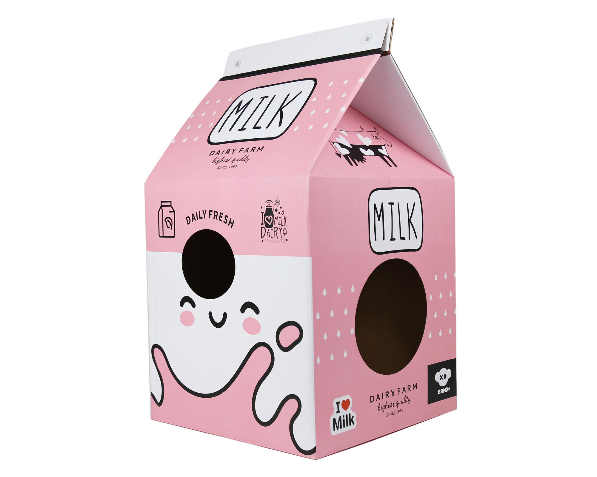Casa mascota con rascador Milk rosado claro BRNX-0