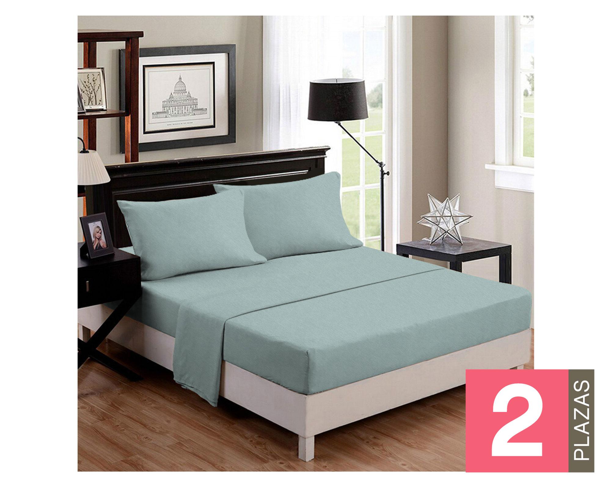 Juego de sábanas Cotidiana Lisa menta 2 plazas-0