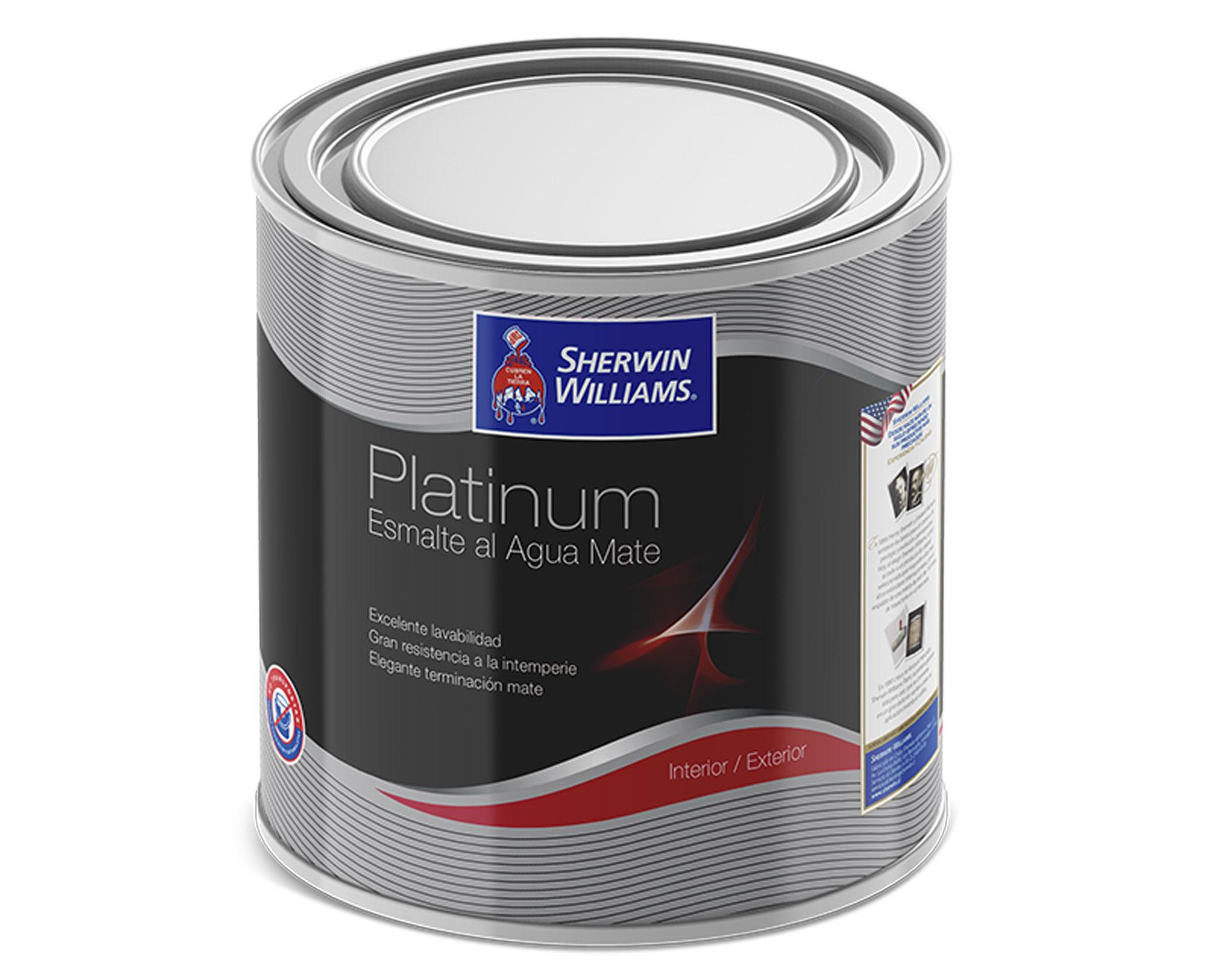 Esmalte al agua 1/4 galón Platinum blanco mate Sherwin Williams-0