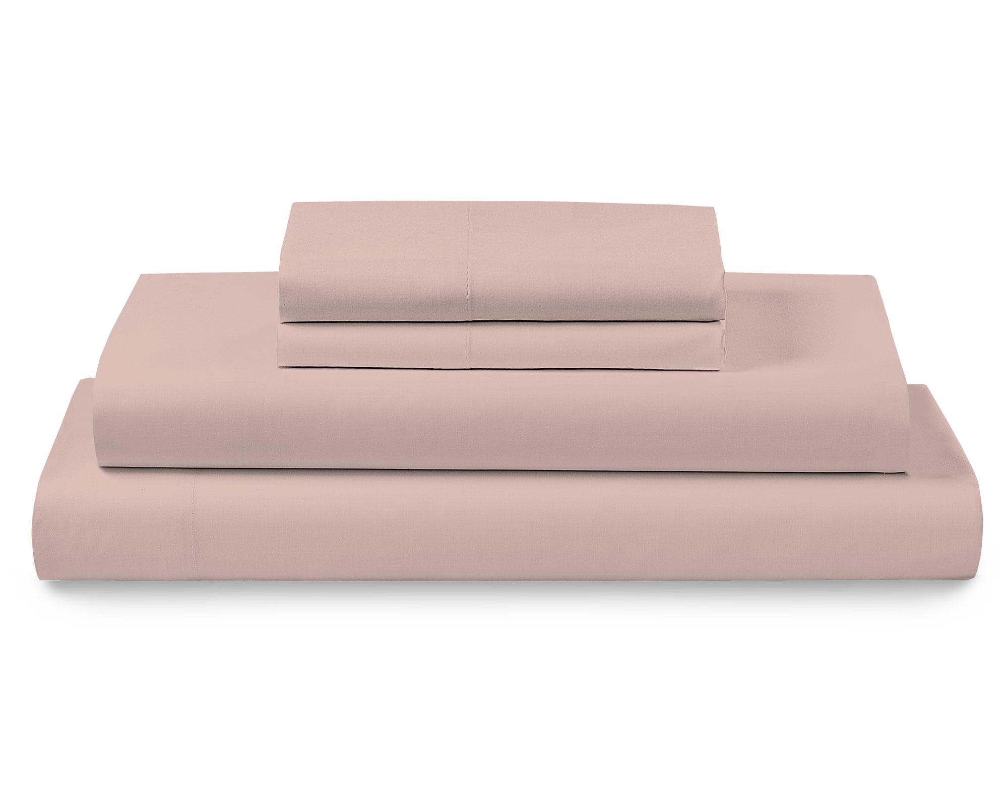 Juego de sábanas Cotidiana Lisa rosa claro King-1