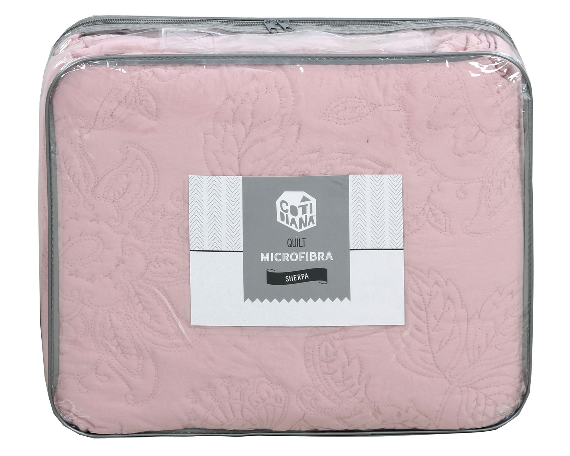 Quilt 1.5 plazas Clásico rosado Cotidiana-1