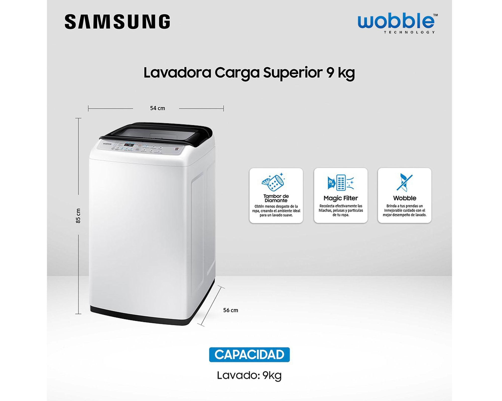 Lavadora carga superior 9 kg WA90H4400SW1ZS Samsung-4