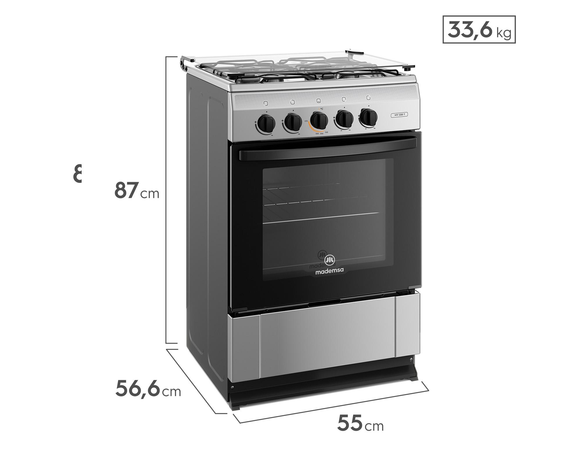 Cocina MV 220 T 4 quemadores gas licuado y natural-5