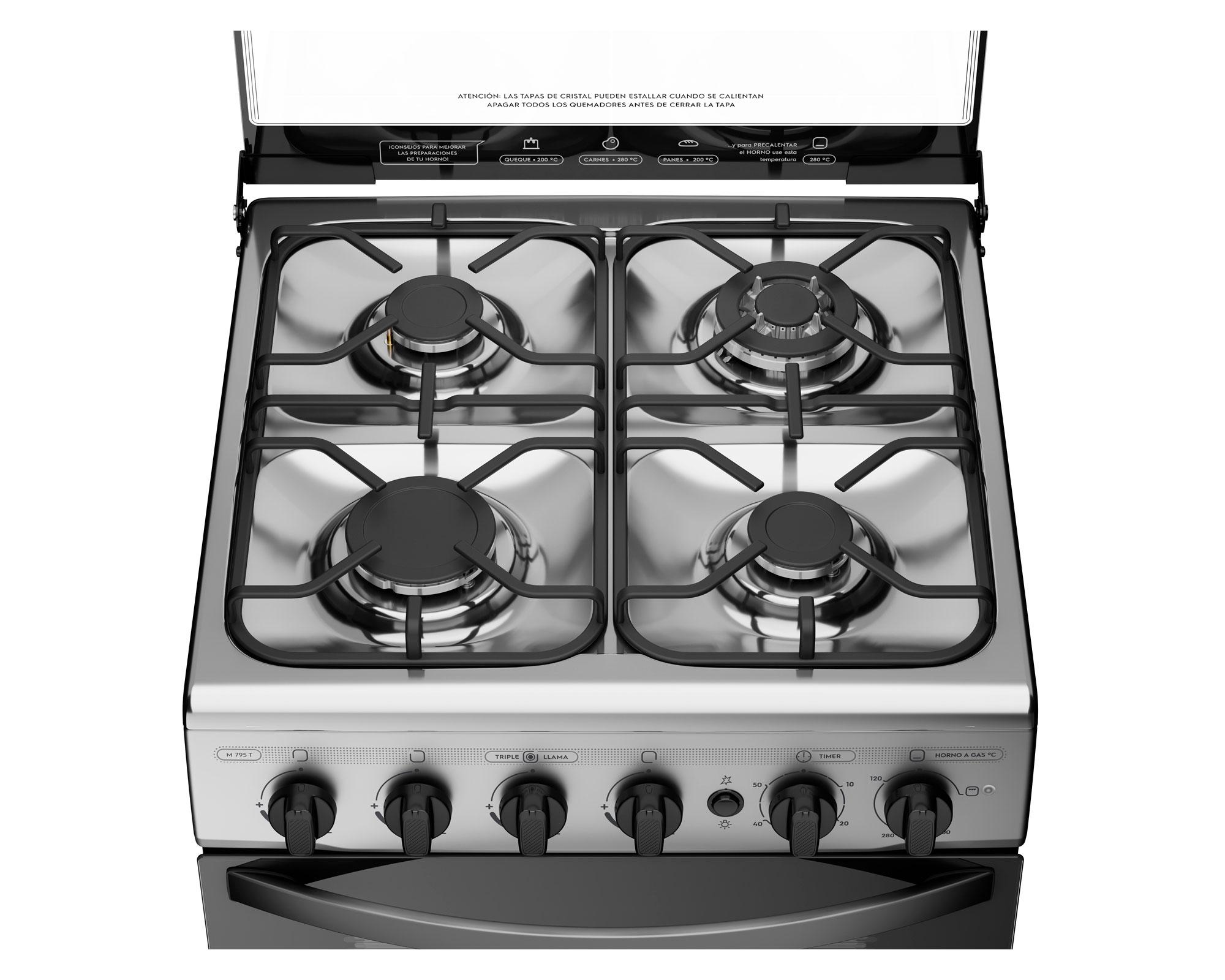 Cocina M 795 T 4 quemadores gas licuado y natural-2