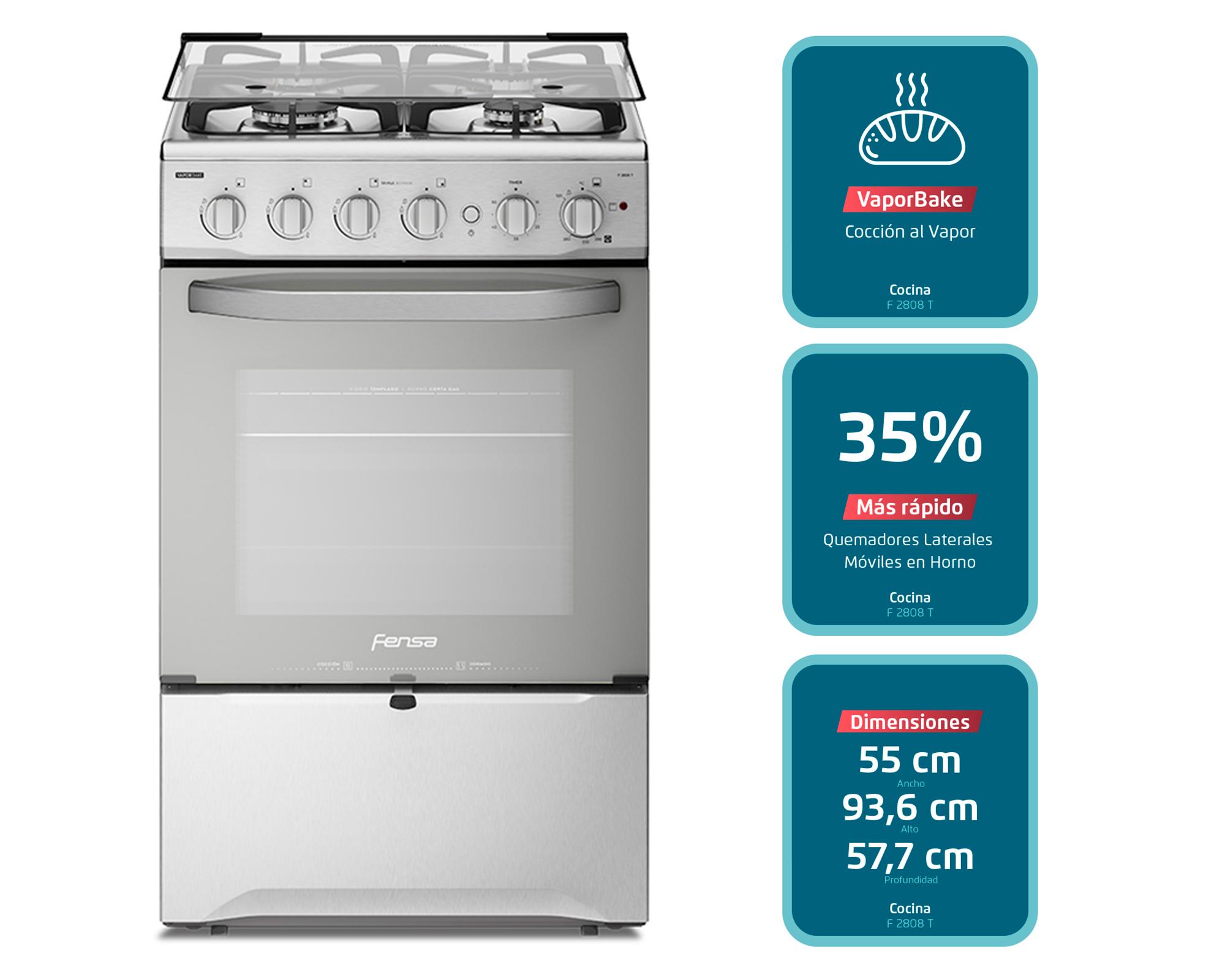 Cocina F 2808 T 4 quemadores gas licuado-3