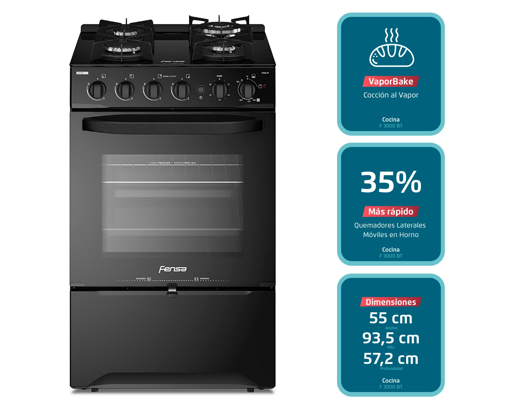 Cocina F 3000 BT 4 quemadores gas licuado-2