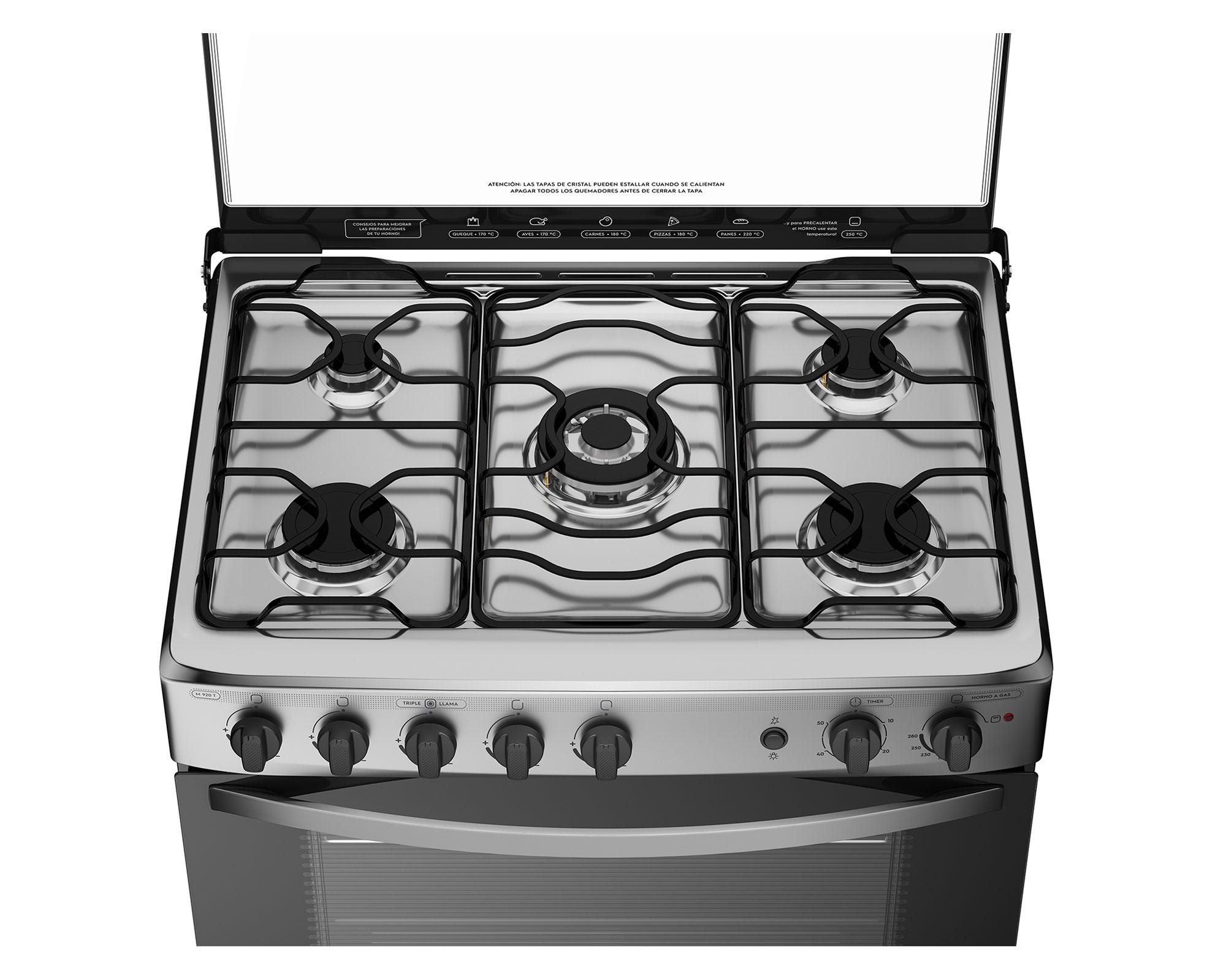 Cocina M 920 T 5 quemadores gas licuado y natural-3