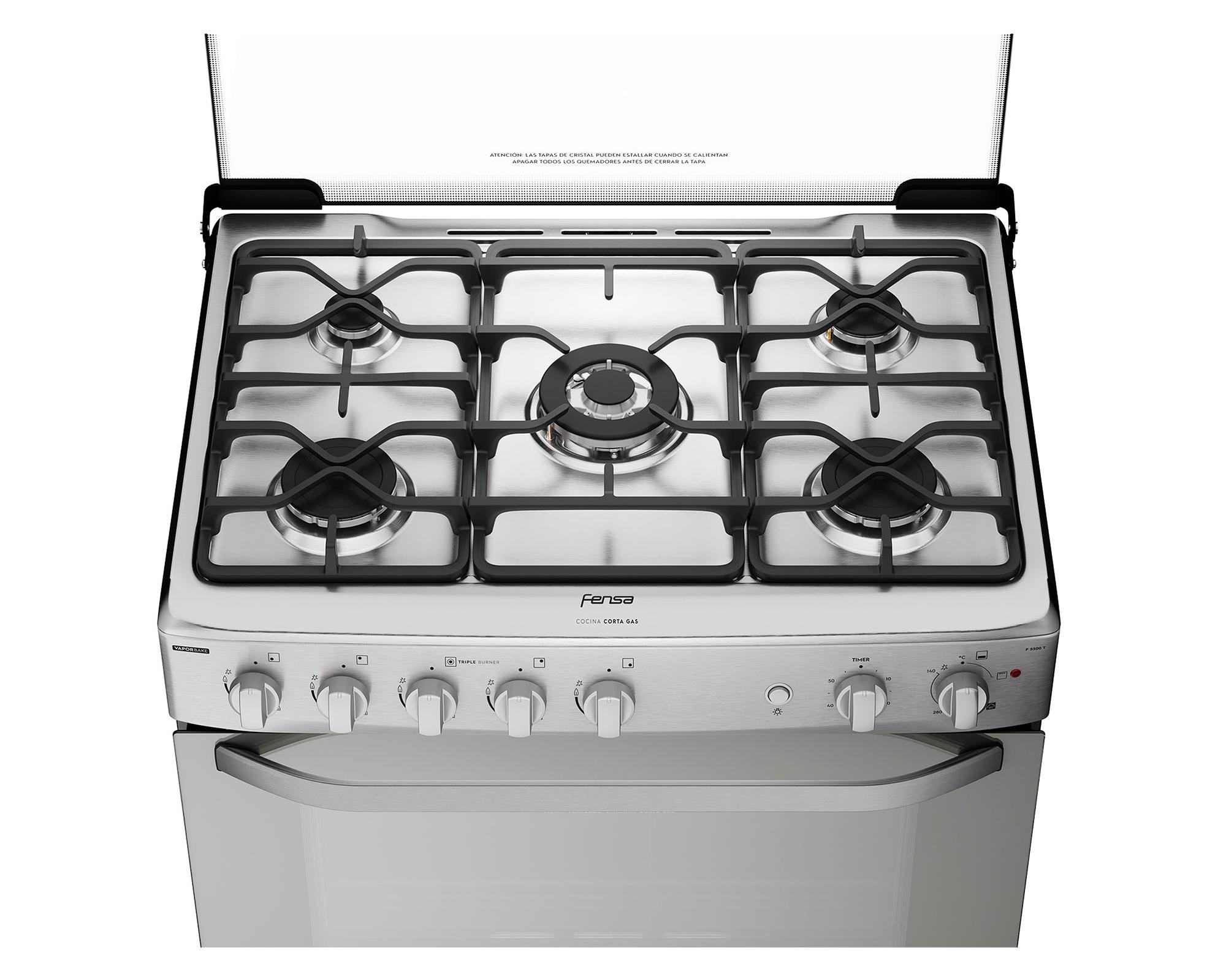 Cocina F 5500 T 5 quemadores gas licuado-3