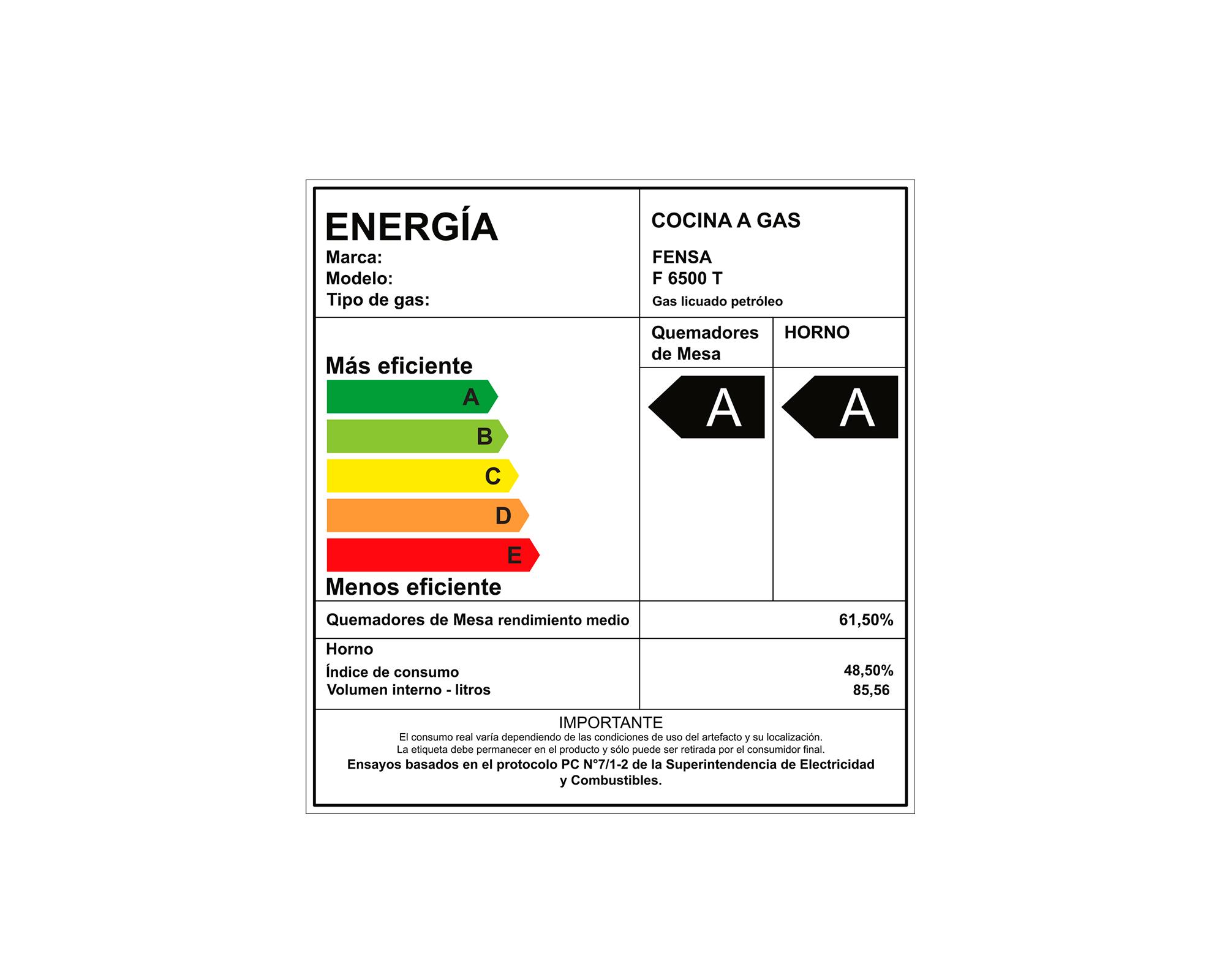 Cocina F 6500 T 5 quemadores gas licuado-9