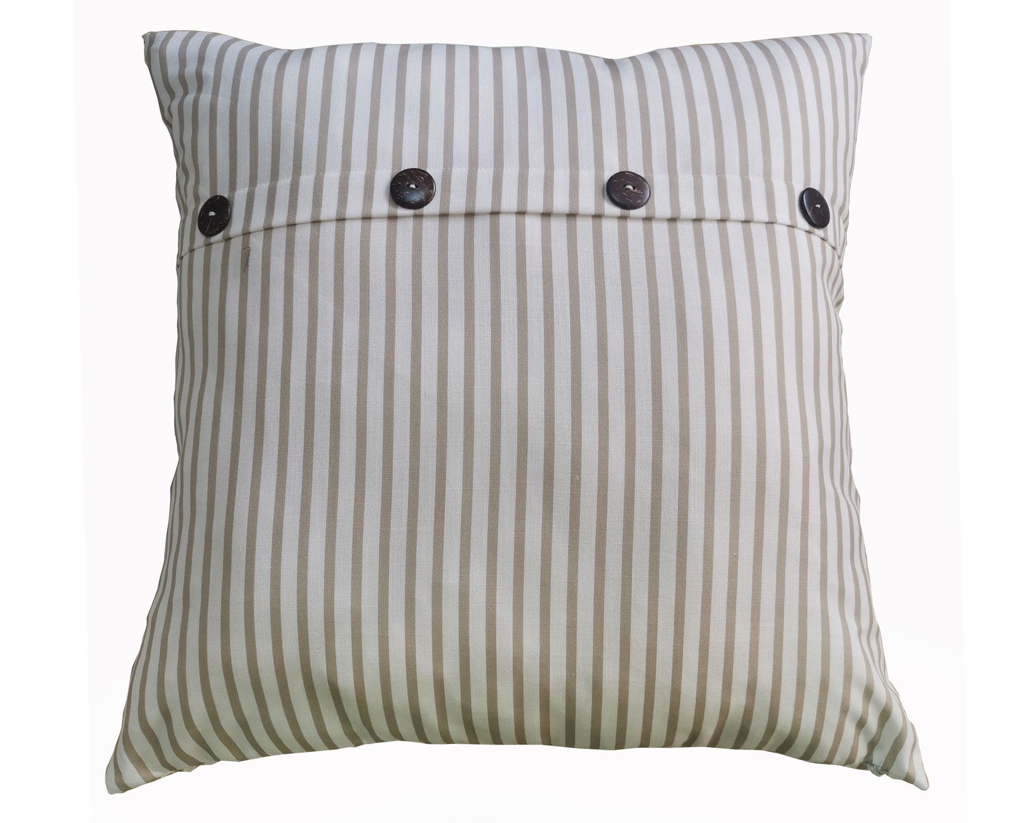 Cojín 60x60 cm Líneas taupe Cotidiana-0