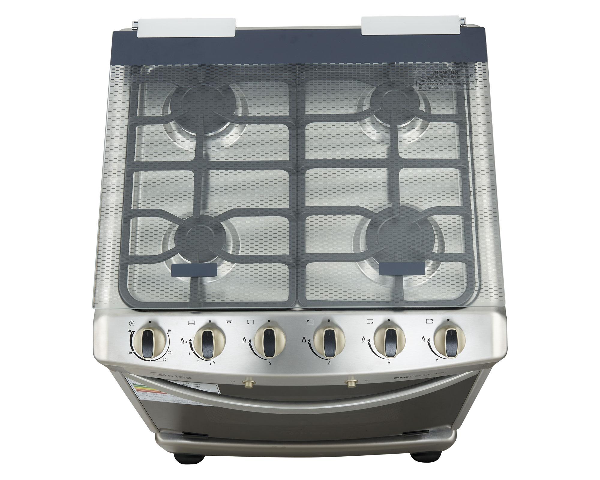 Cocina a gas 4 quemadores MCG-4QI24NS Midea-4