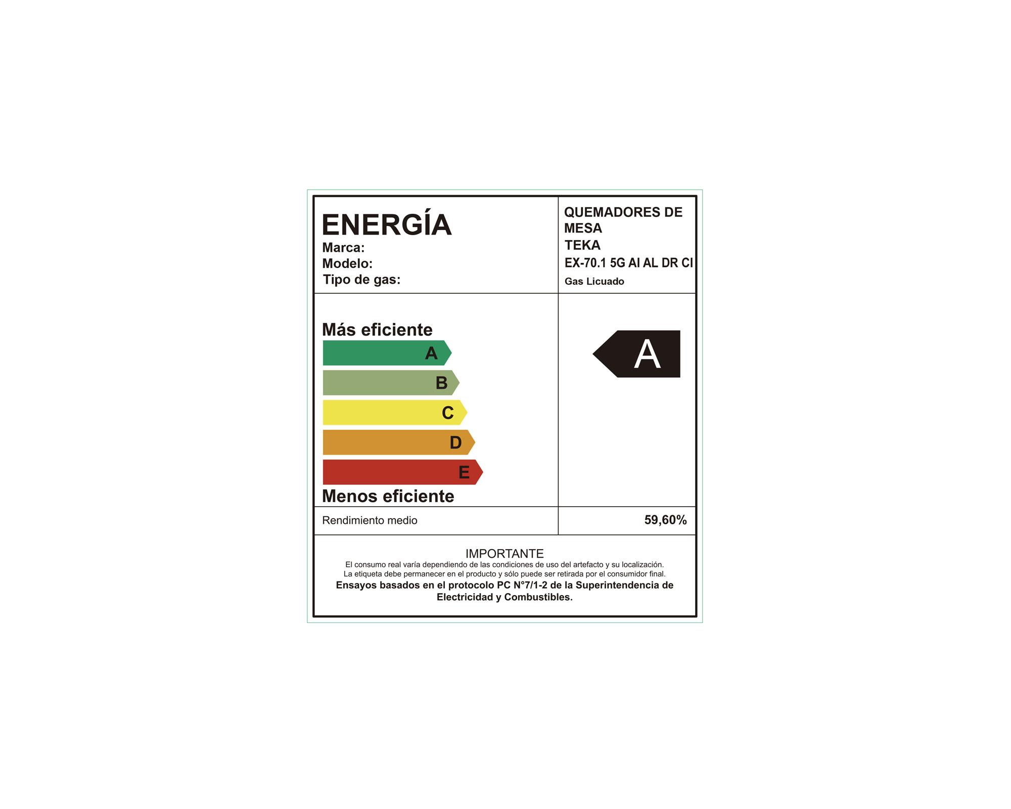 Encimera gas EX 70.1 5G AI AL DR CI acero inoxidable 5 quemadores-7