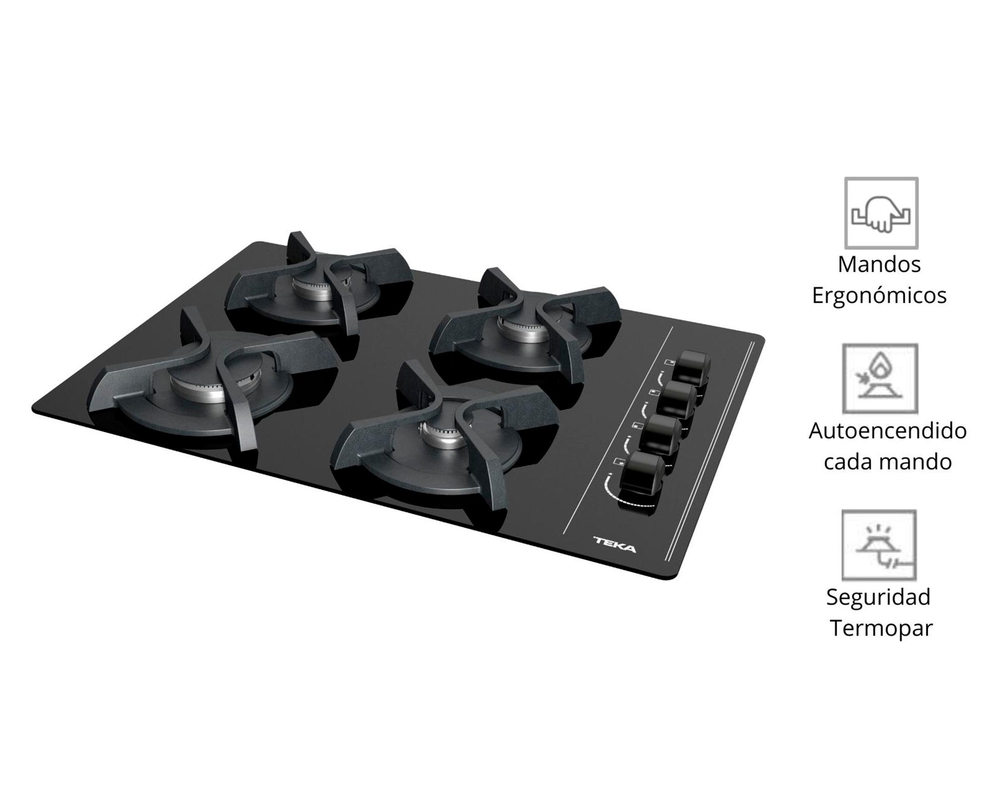 Encimera a gas 4 quemadores GBC 64003 KBN Teka-3