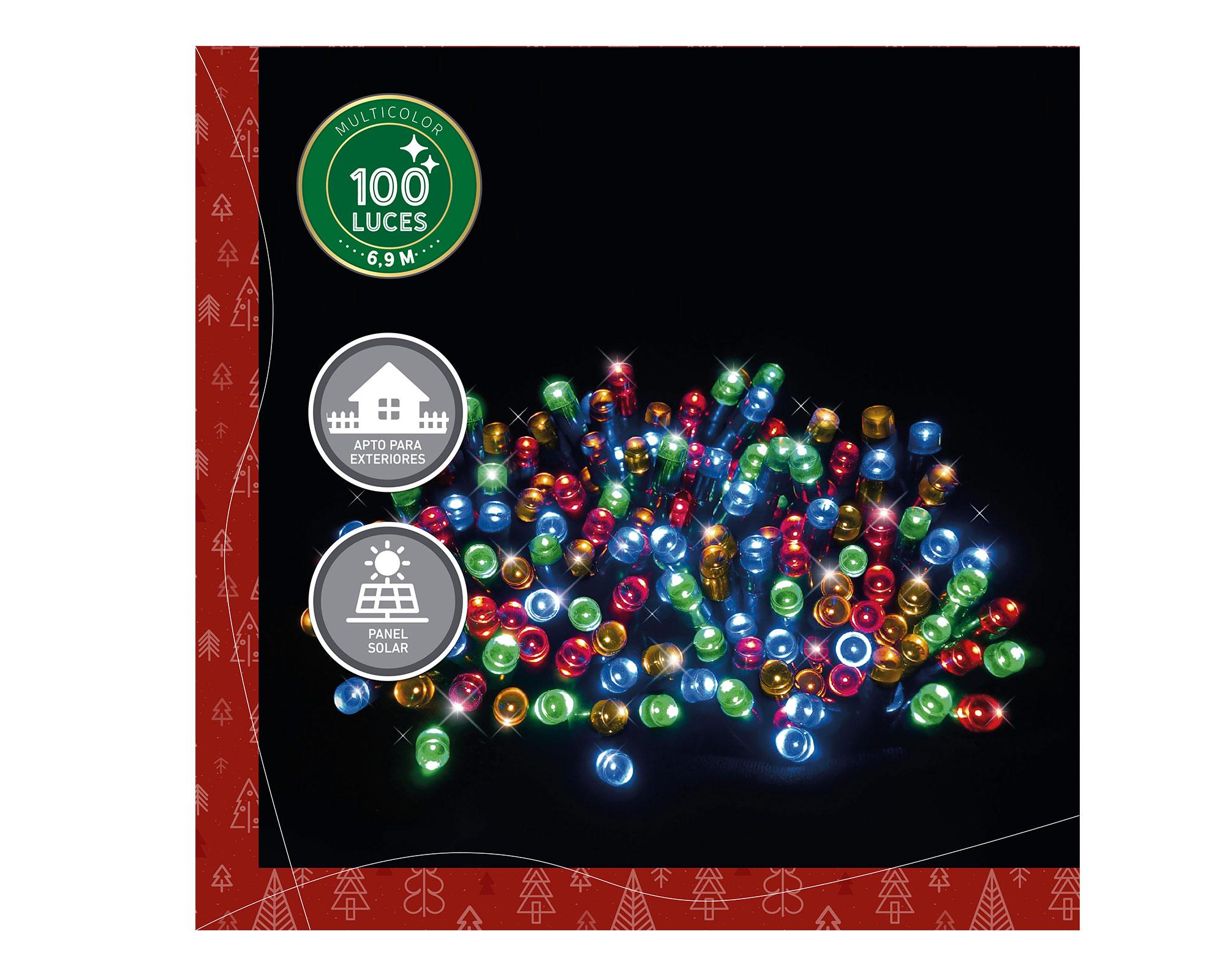 luces navidad solar 100L multicolores Cotidiana-4