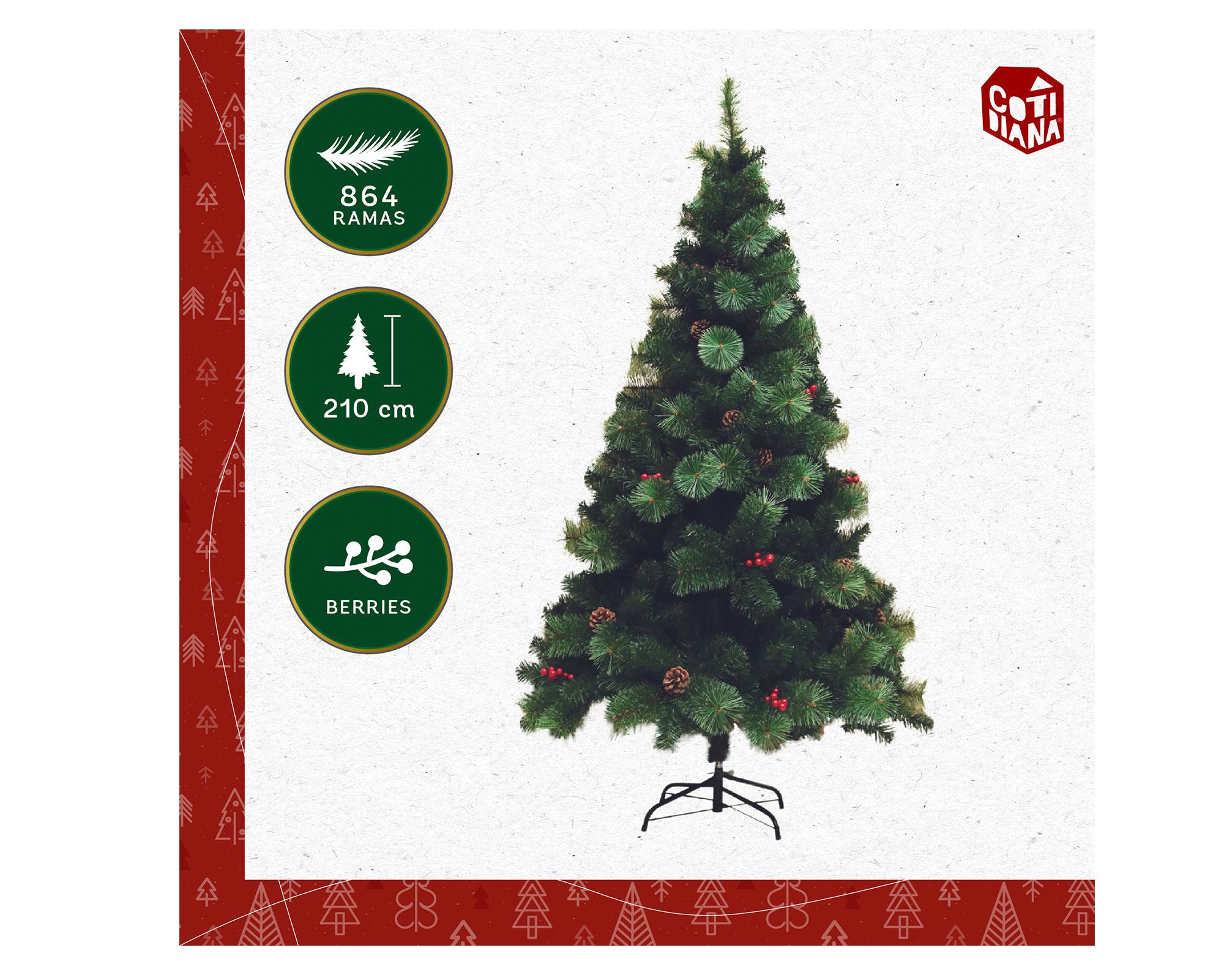 Árbol navidad 210 cm 846 Ramas Frond Cashmere Berries Cotidiana-2