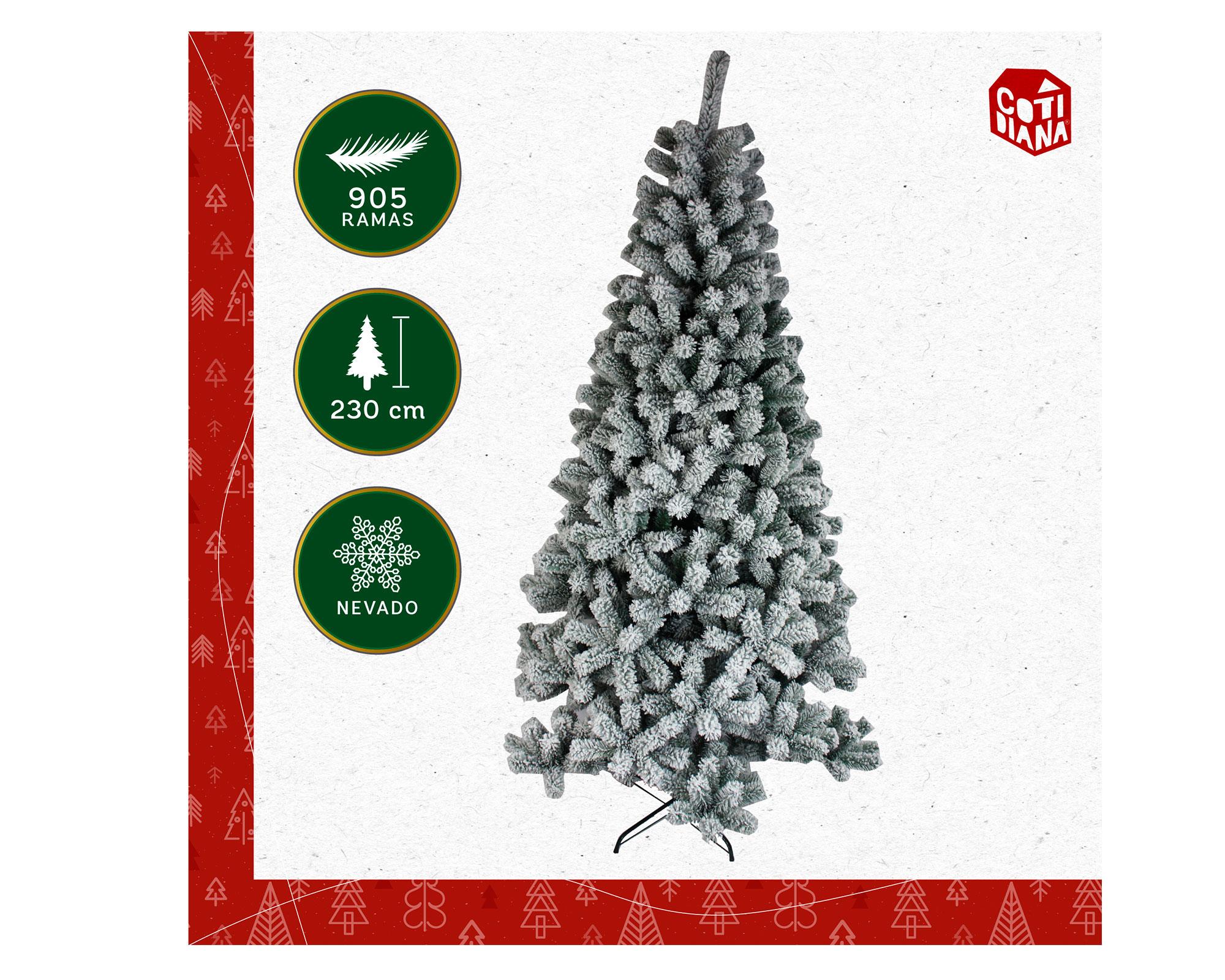 Árbol navidad 230 cm 905 ramas Nevado Cotidiana-2