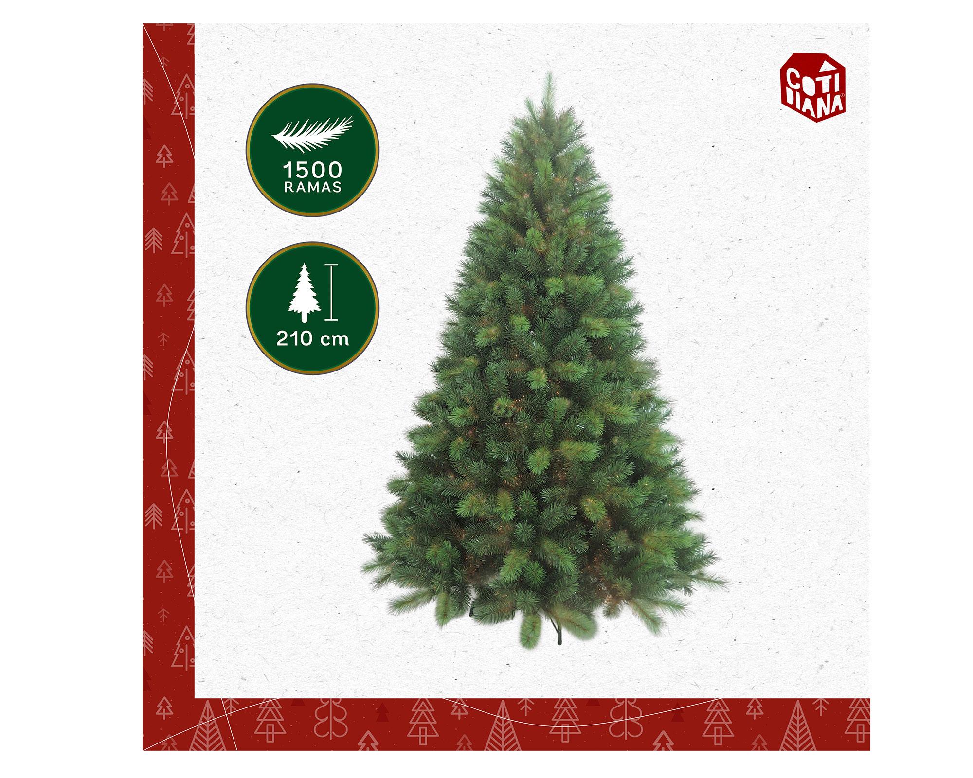 Árbol navidad 210 cm 1500 ramas N72 Cotidiana-2