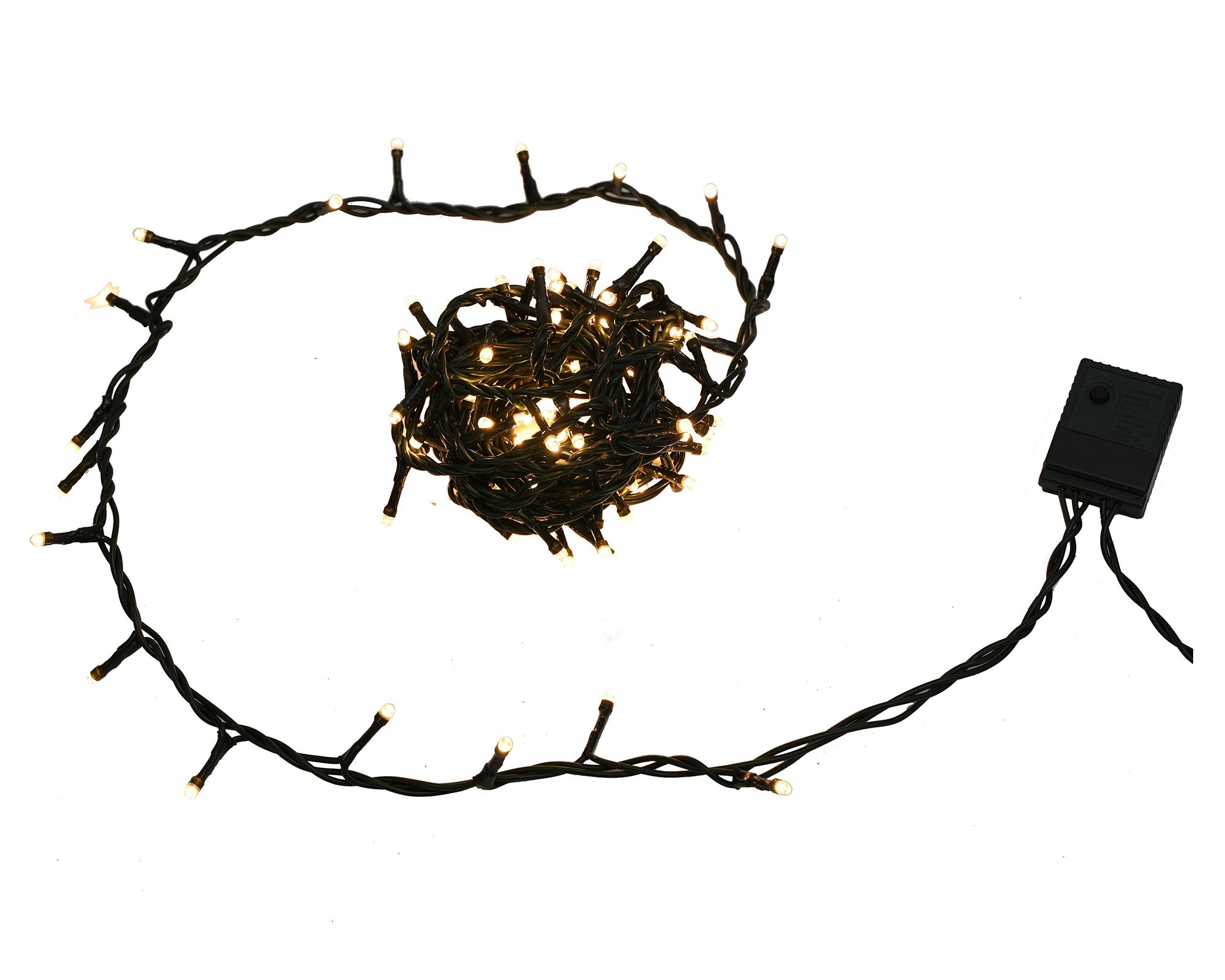 Guirnalda navidad LED 100L luz blanca cálida-0