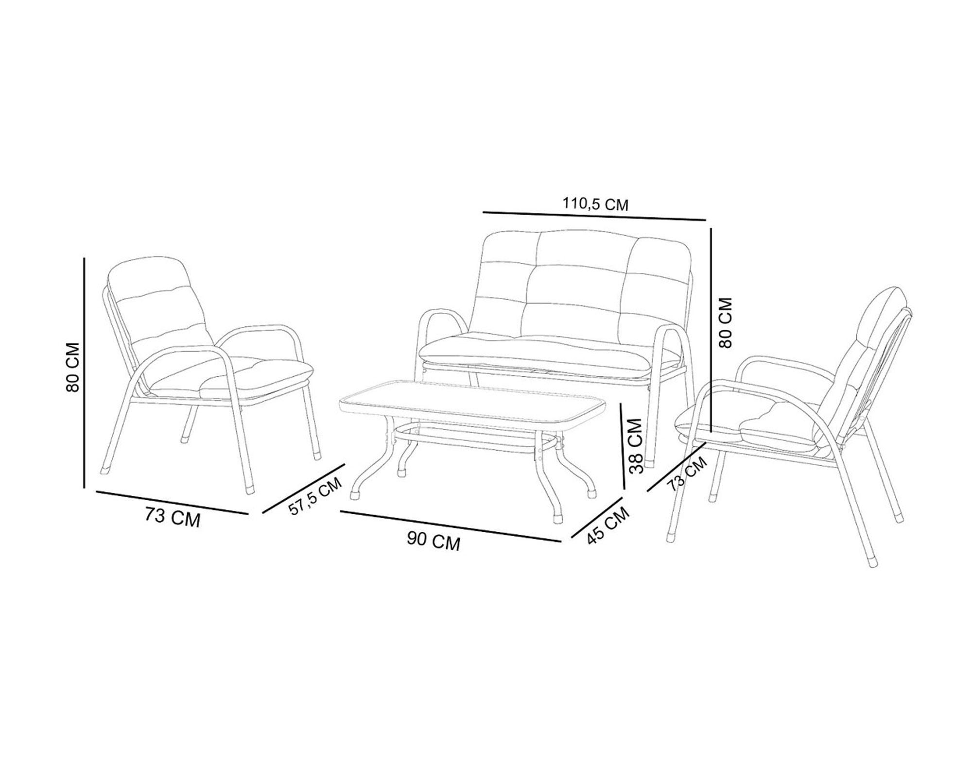 Set living terraza 4 personas Prunus Outzen-1