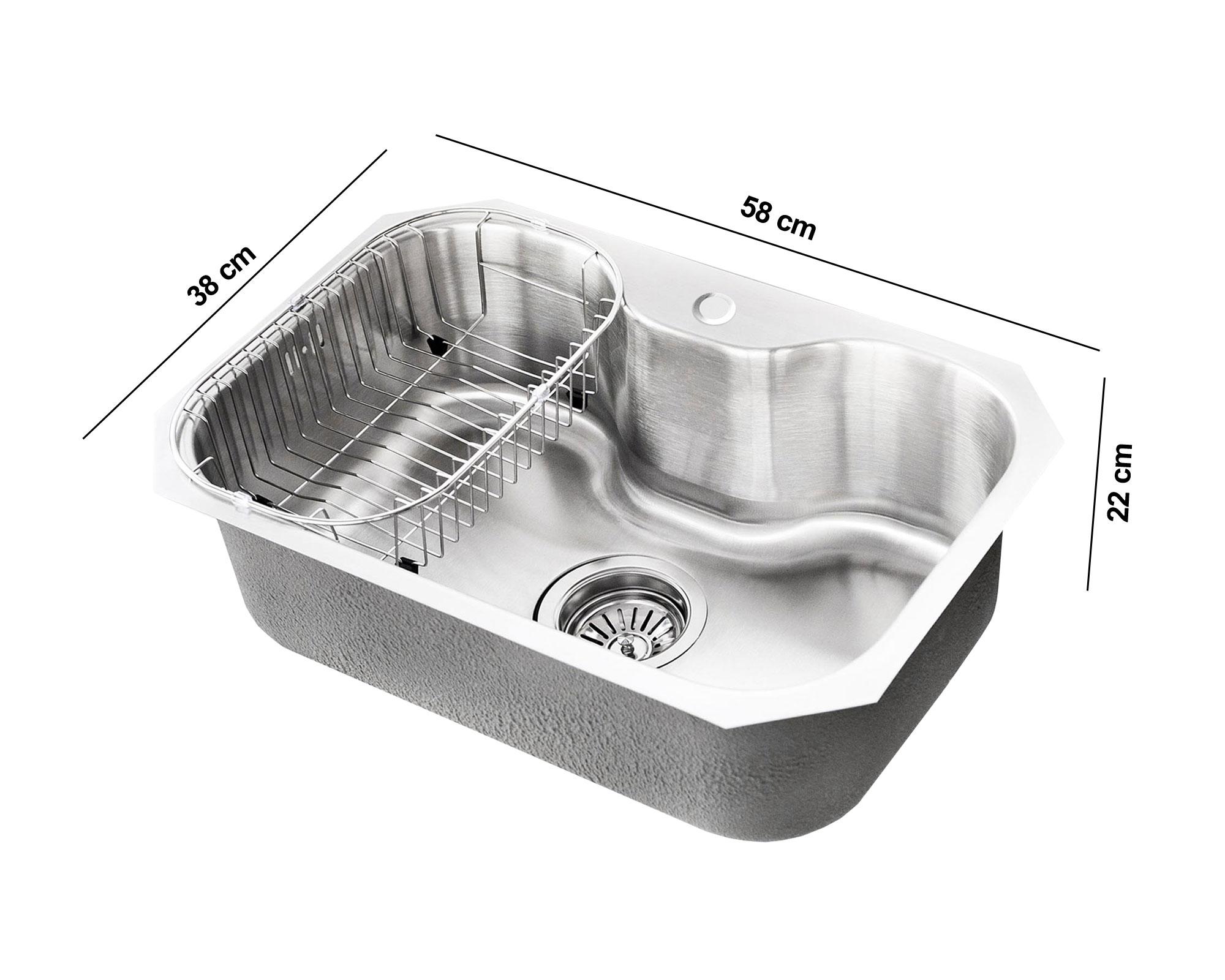 Lavaplatos Small acqua bajo cubierta gris 22x58x38 cm-5