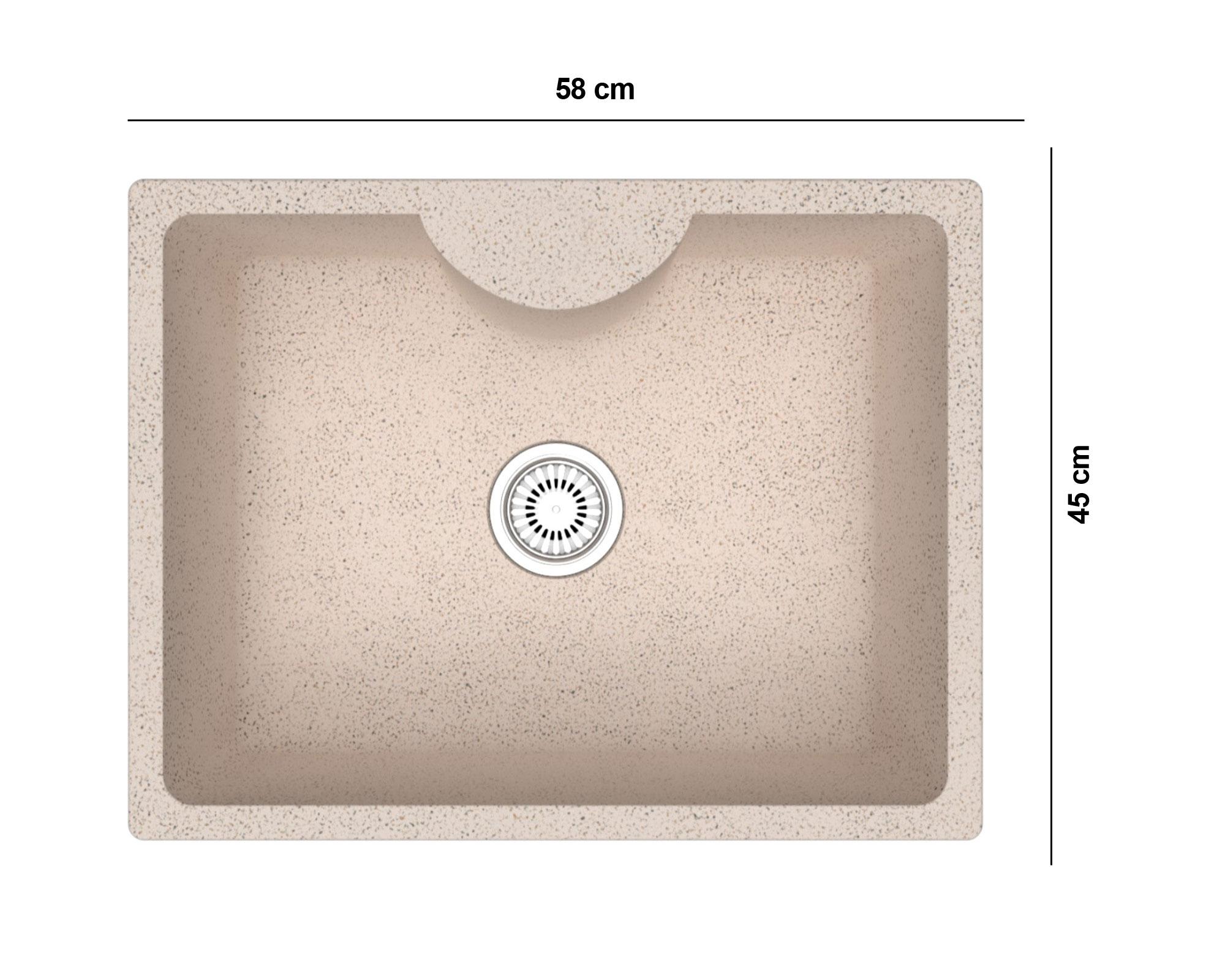 Lavaplatos sobreponer 58x45 cm Deluxe Túnez beige FDV-1