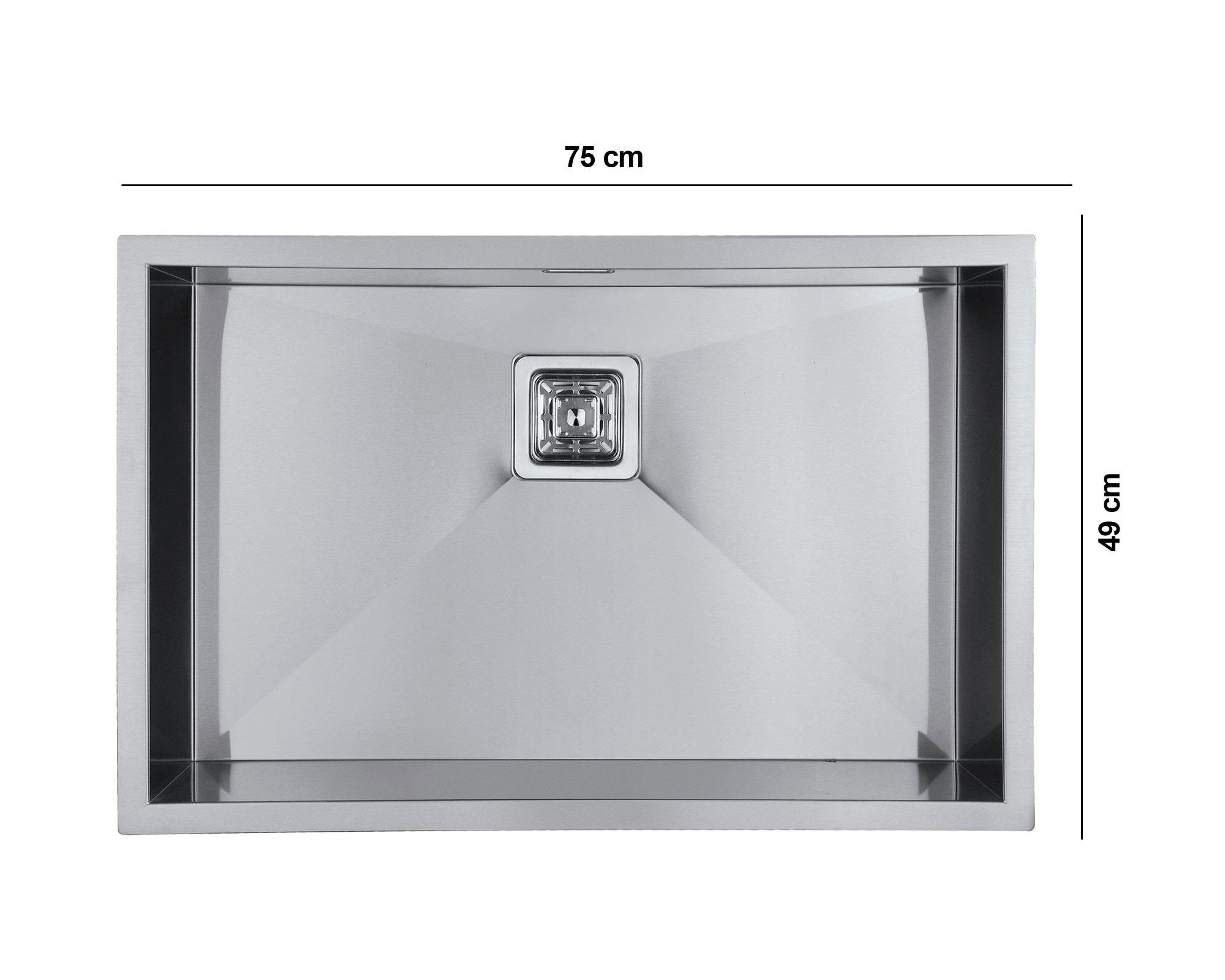 Lavaplatos empotrado 75x49 cm Deluxe Big FDV-1
