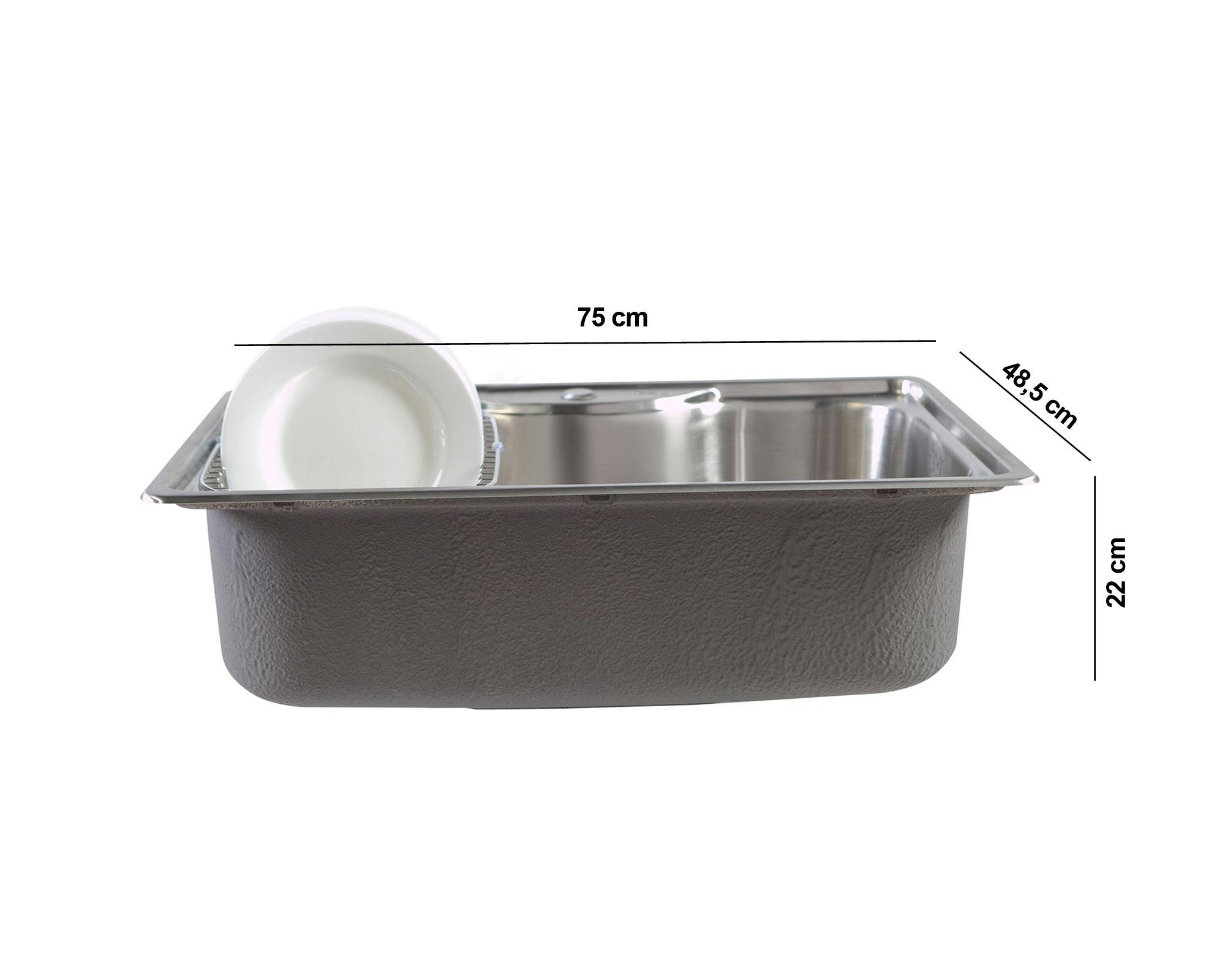 Lavaplatos sobreponer 75x48.5 cm Acqua FDV-3