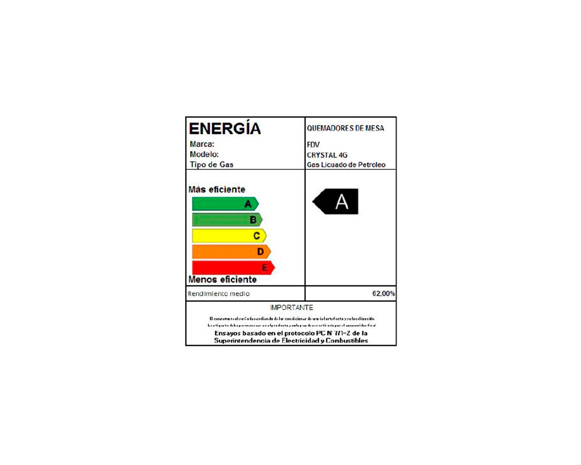 Encimera 4 quemadores Crystal 4G 60 BUT 2.0-7
