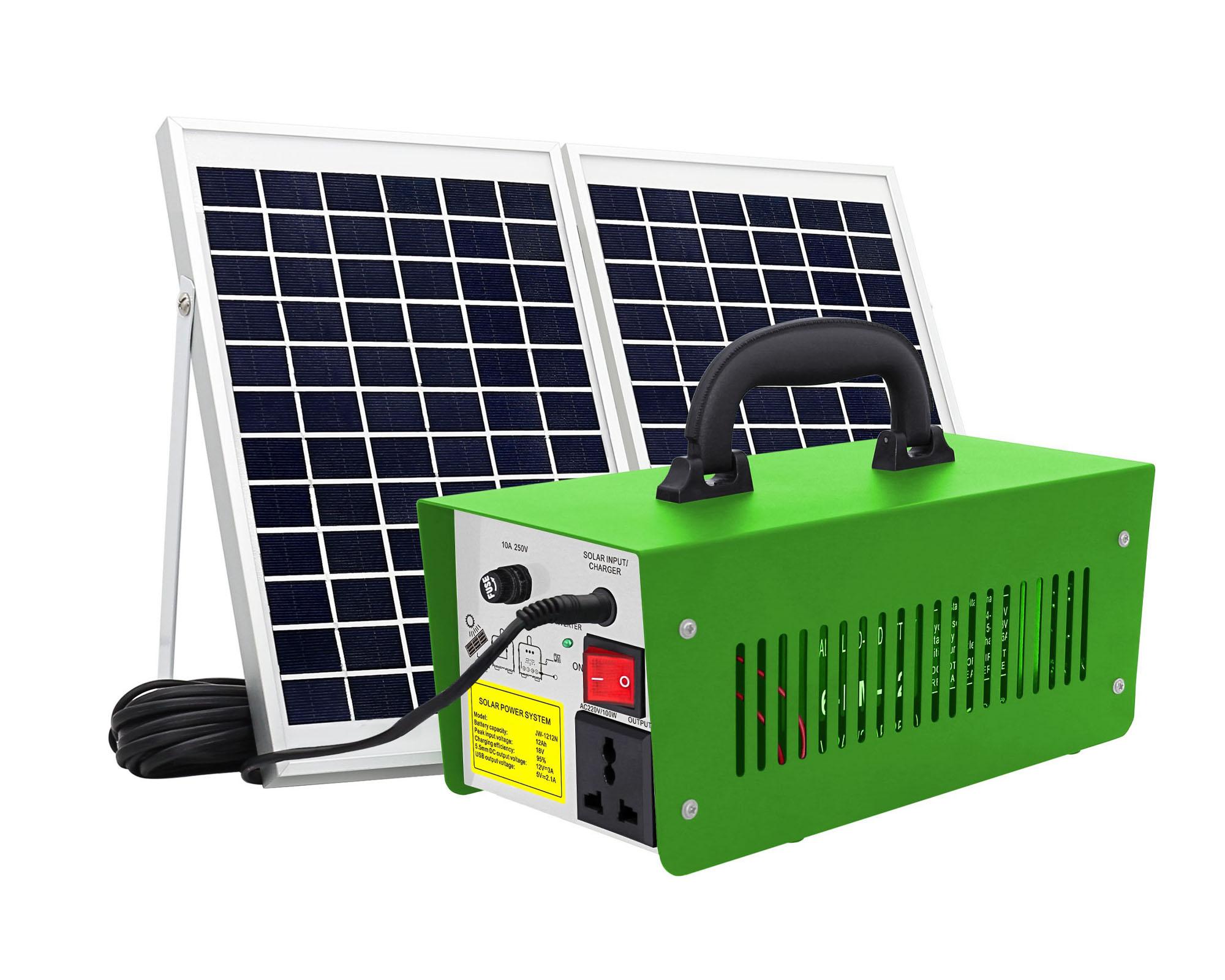 Lámpara solar PKS1212C verde 100W 4 luces cálida-2
