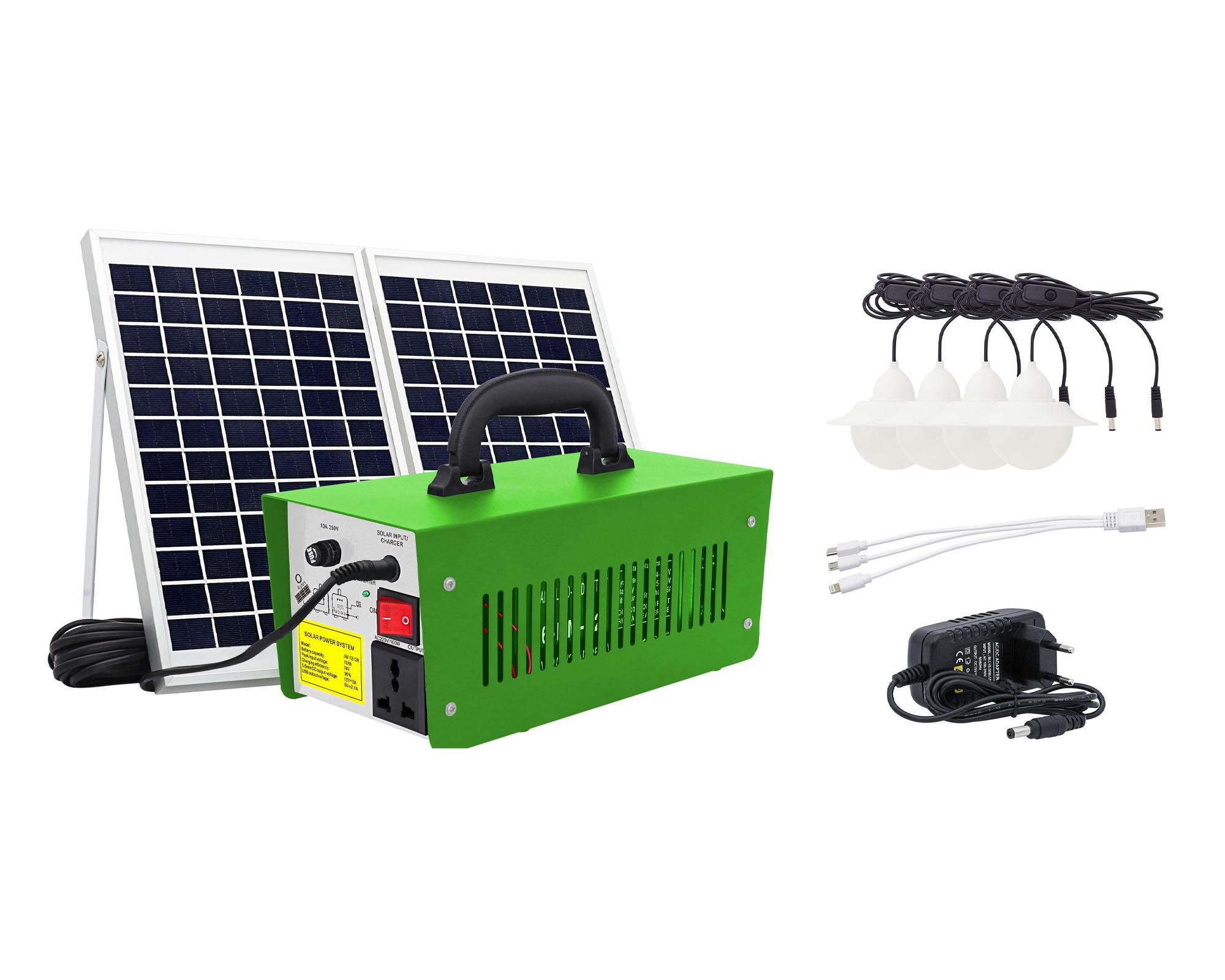 Lámpara solar PKS1212C verde 100W 4 luces cálida-0
