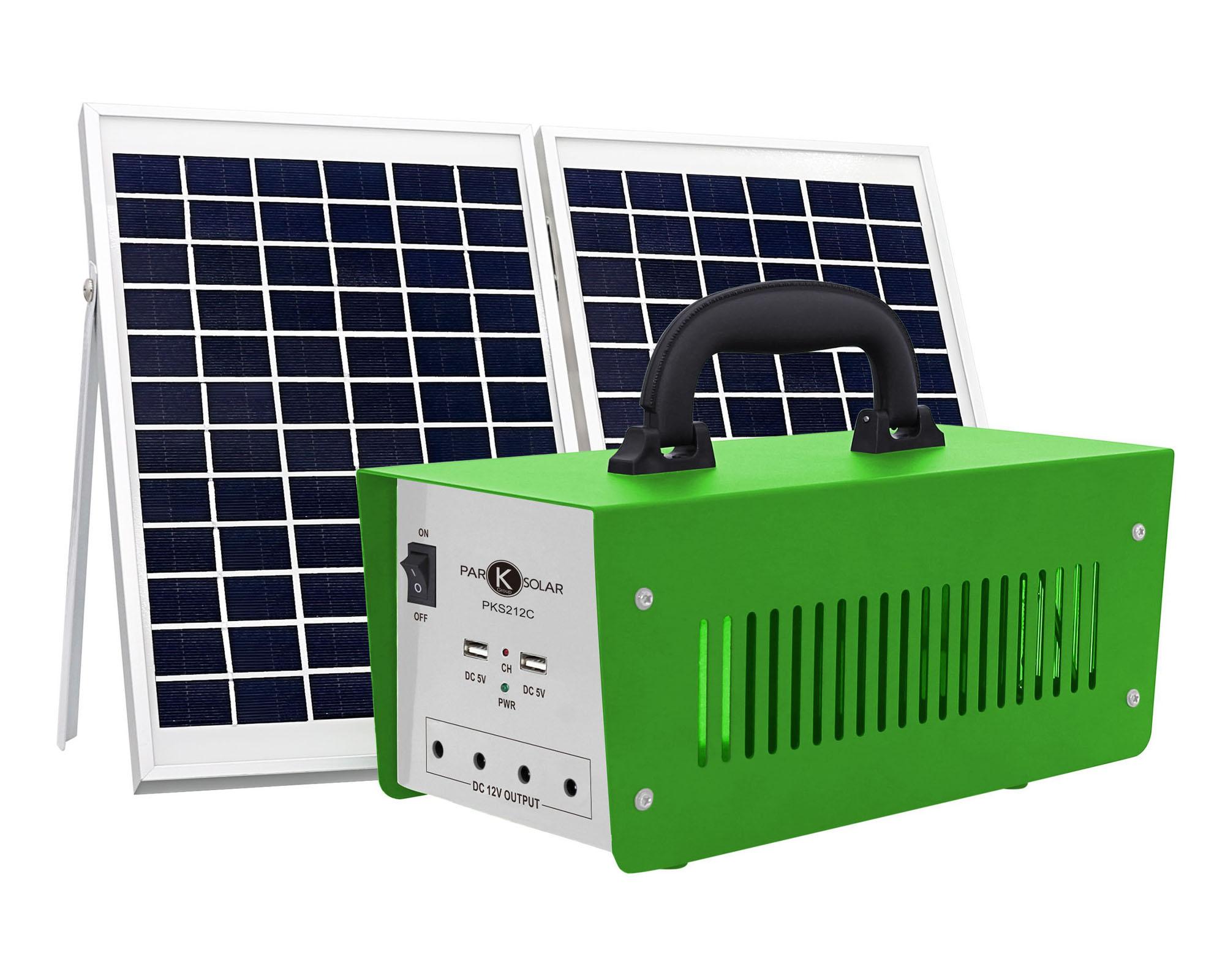 Lámpara solar PKS1212C verde 100W 4 luces cálida-1
