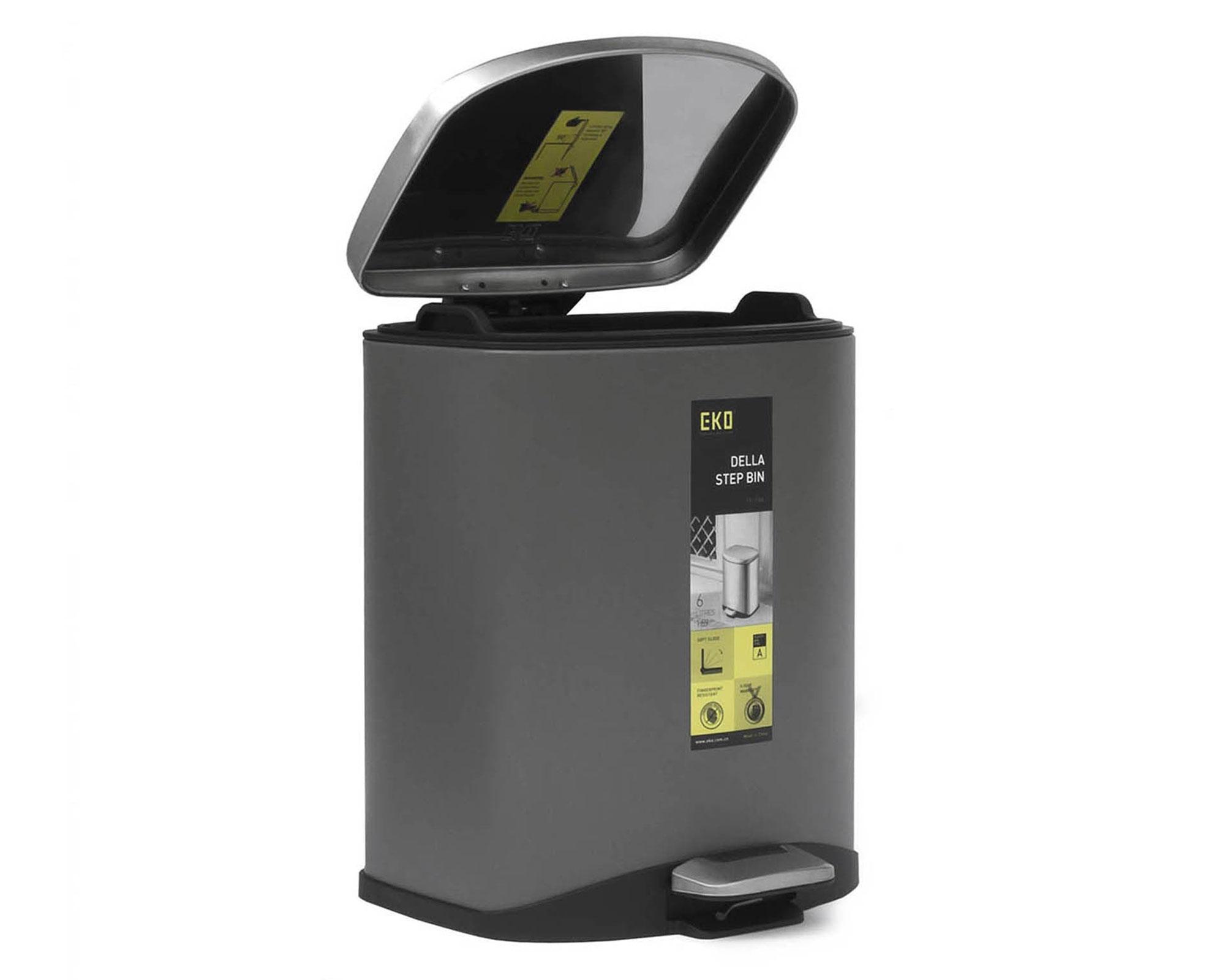 Basurero 6 litros Soft gris EKO-1