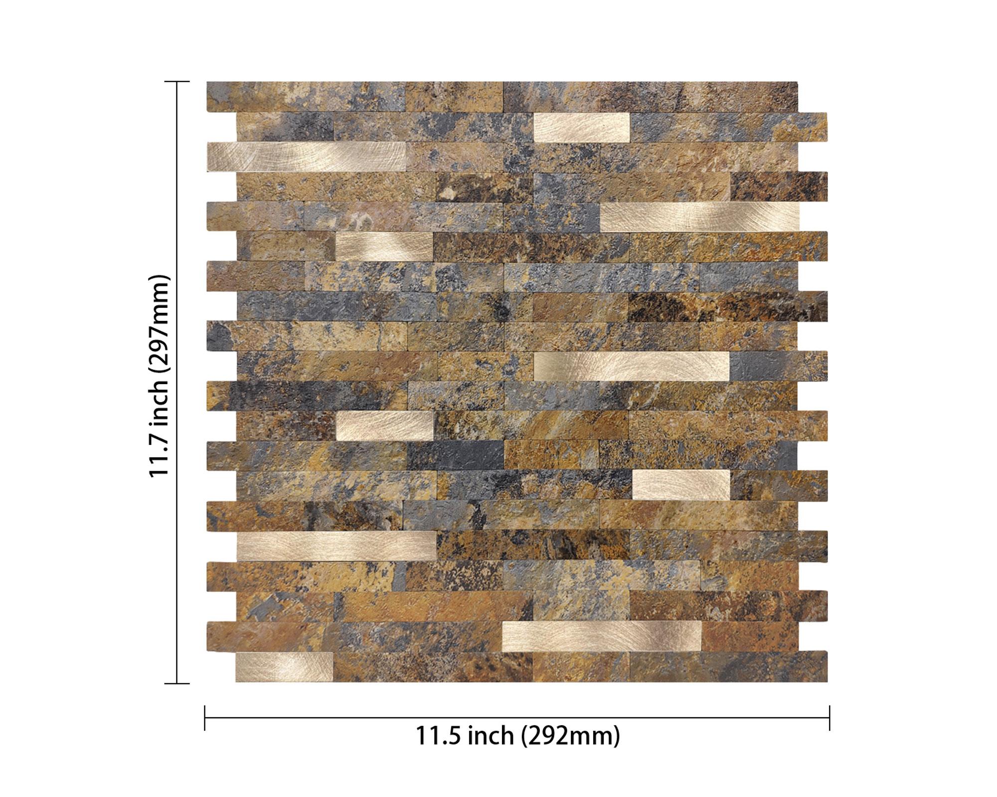 Mosaico vinílico 3D piedra oxidada 4 mm 29.7x29.2 cm-3