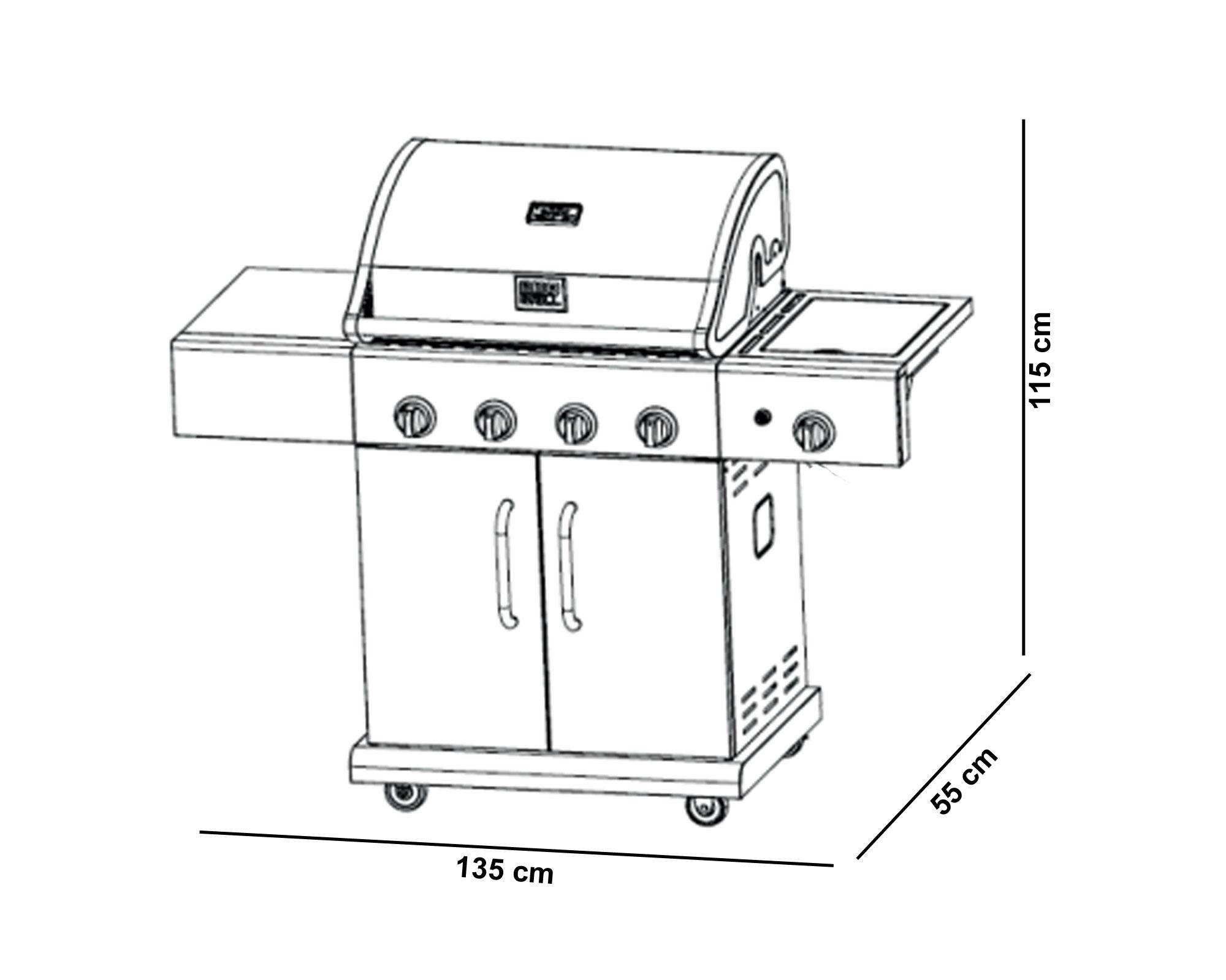 Parrilla a gas 5 Quemadores Texas black BBQ Grill-5