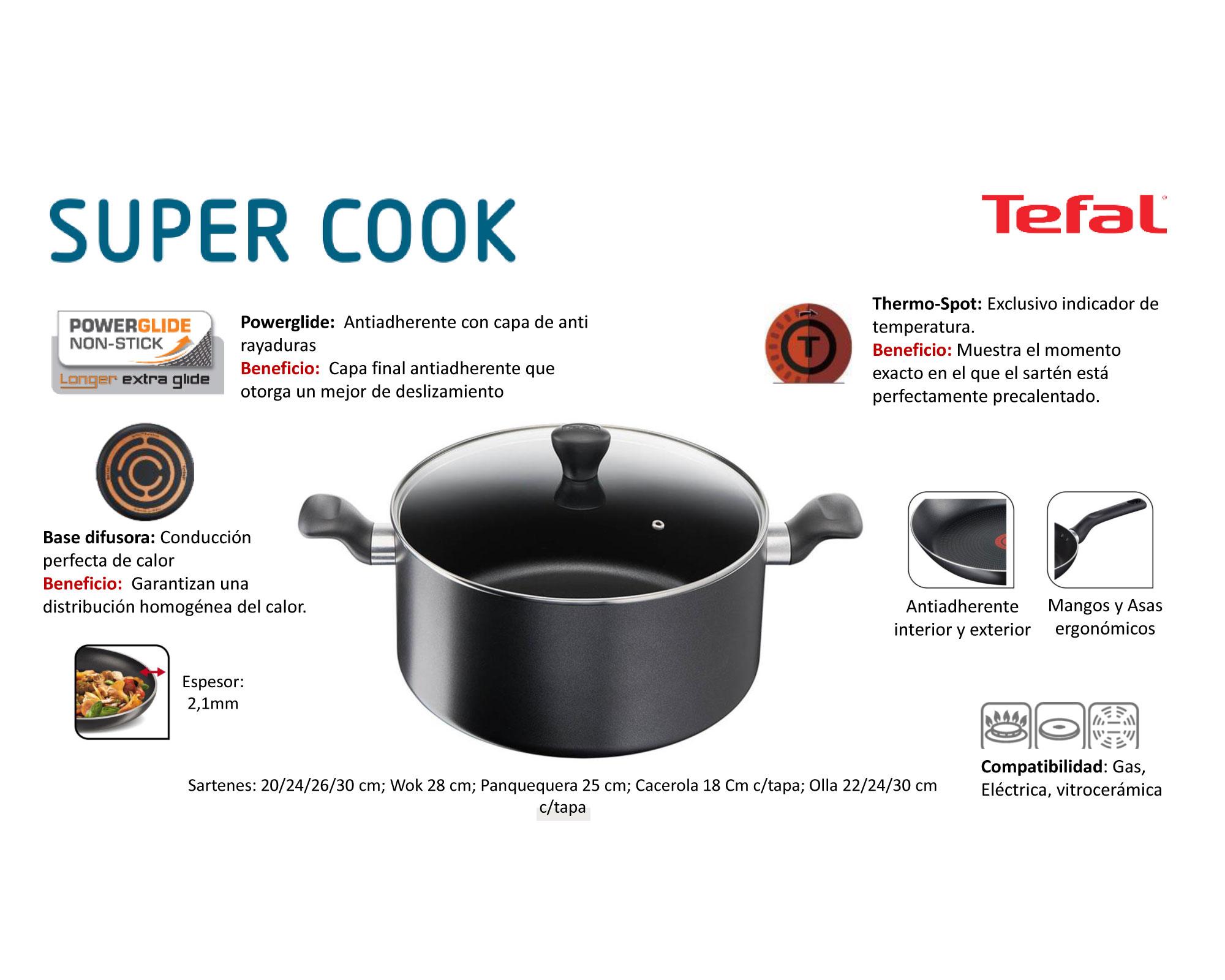 Olla 8 litros Super Cook negro Tefal-3