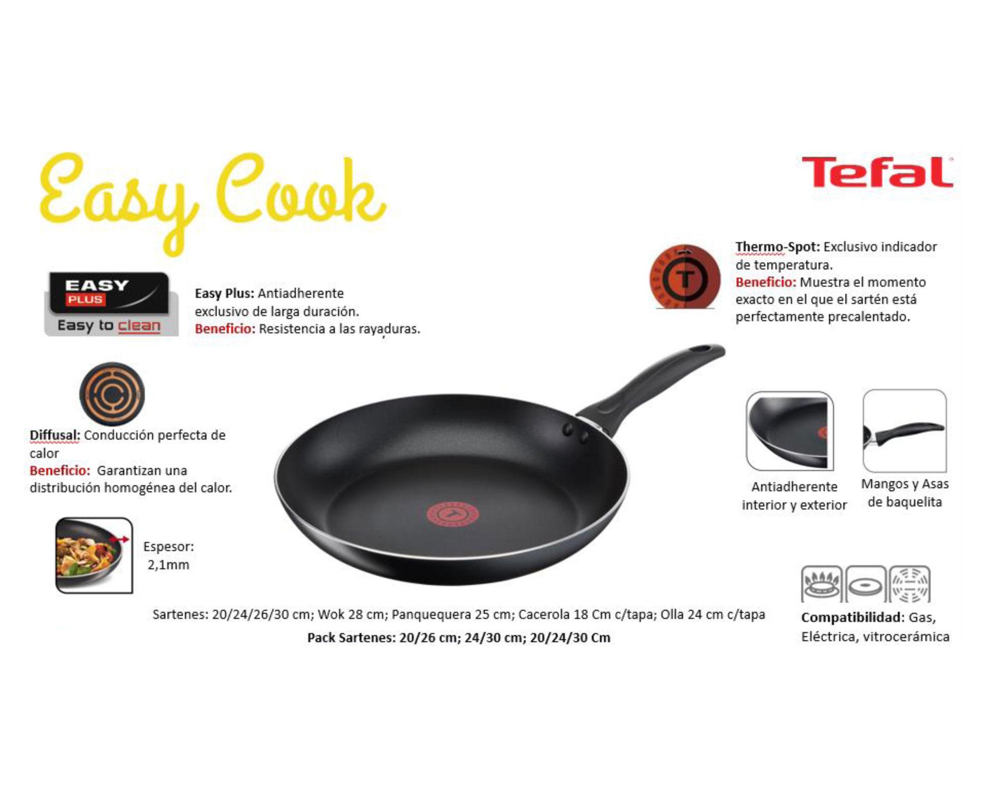 Sartén 20 cm Easy Cook negro Tefal-3
