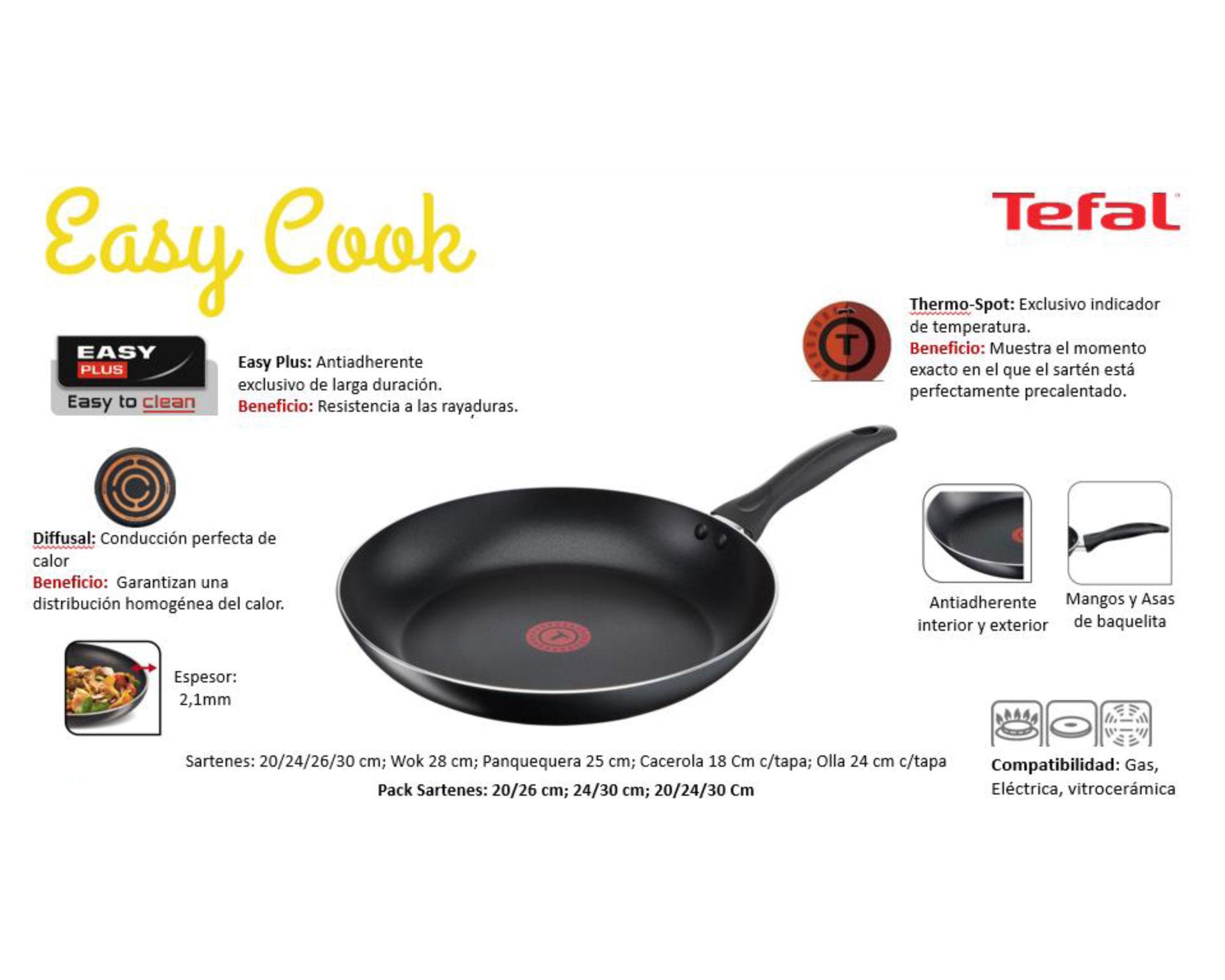 Sartén 24 cm Easy Cook negro Tefal-3