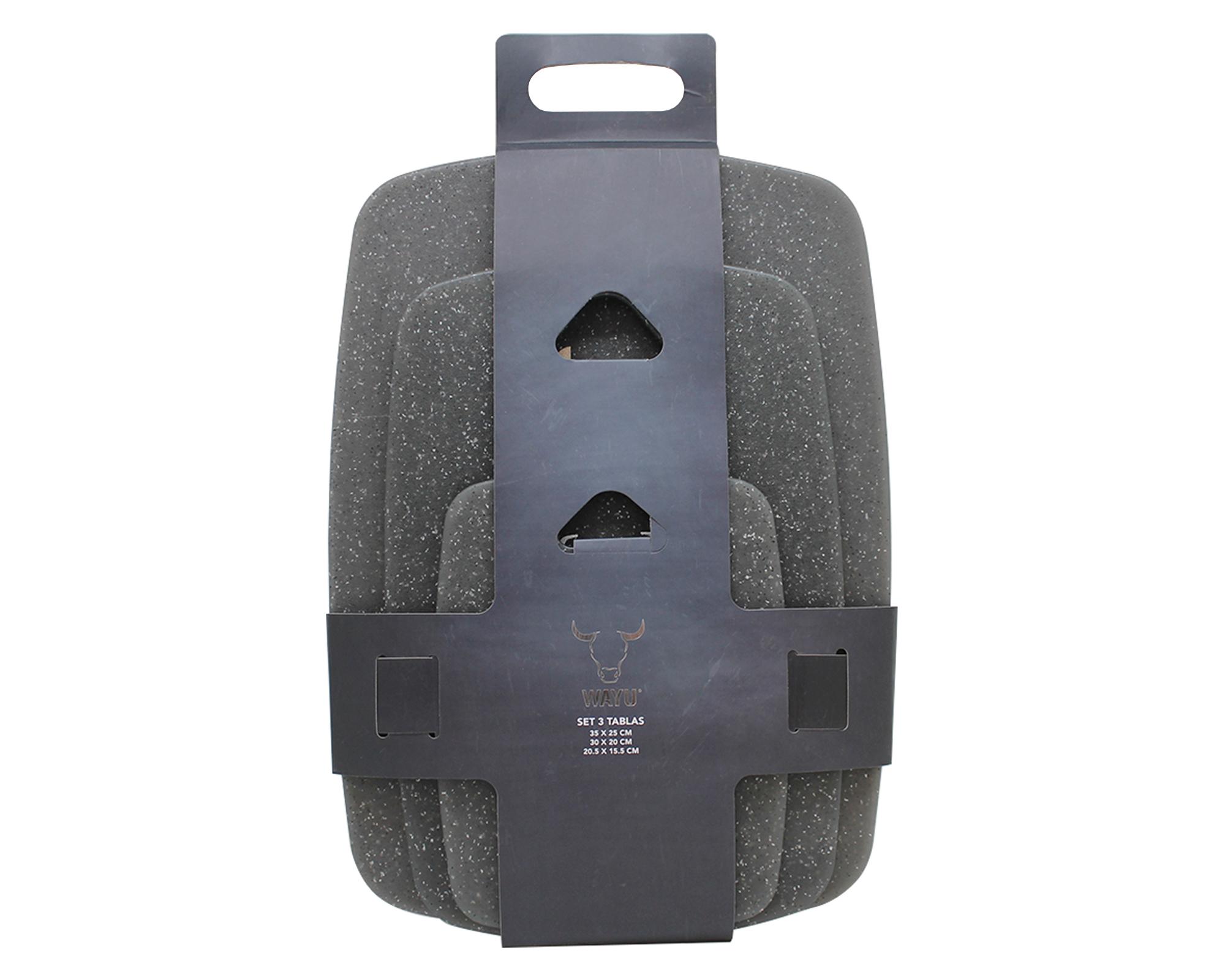 Set de 3 tablas cortar PP gris-1