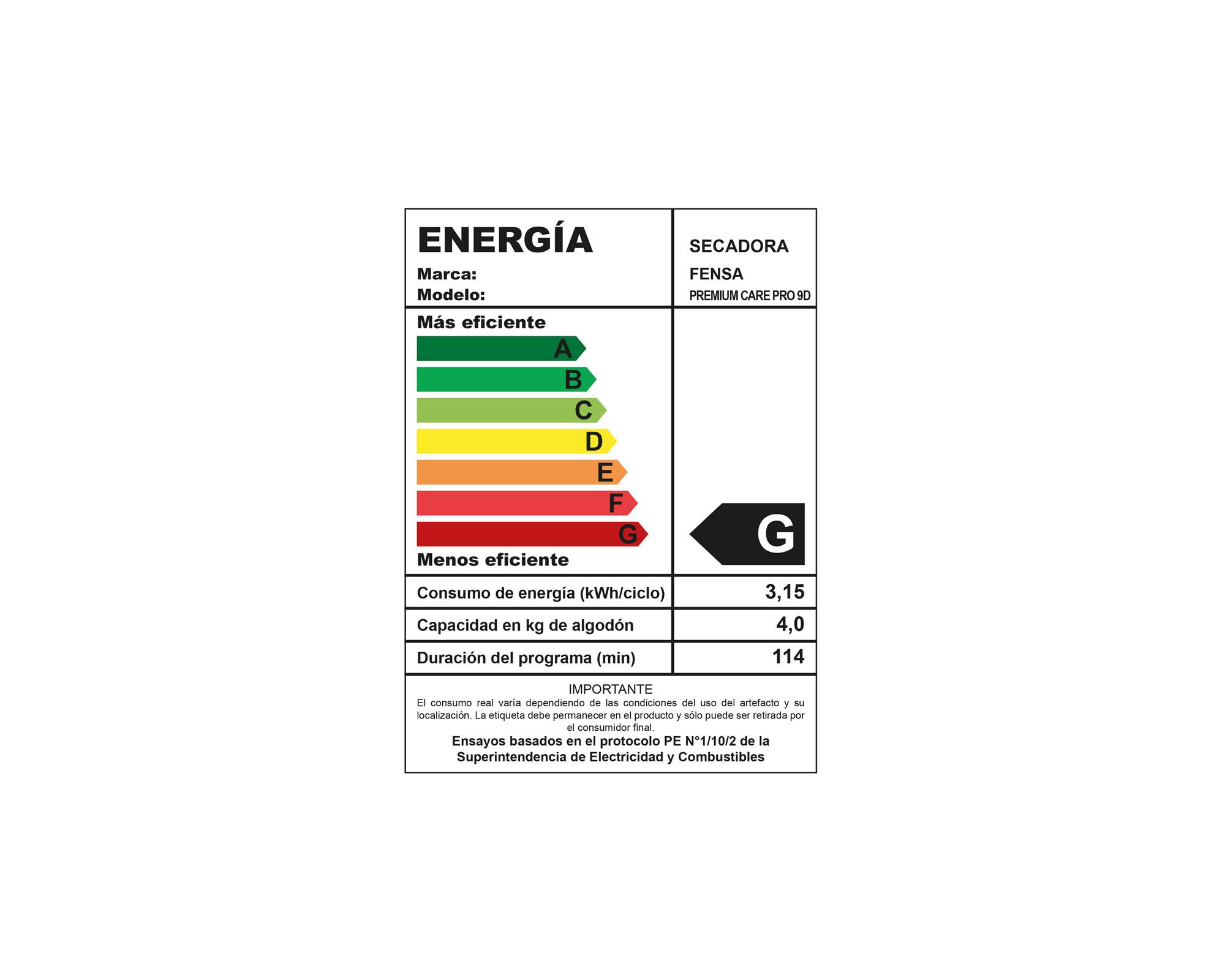 Secadora carga frontal 9 kg Premium Care 9D silver Fensa-6